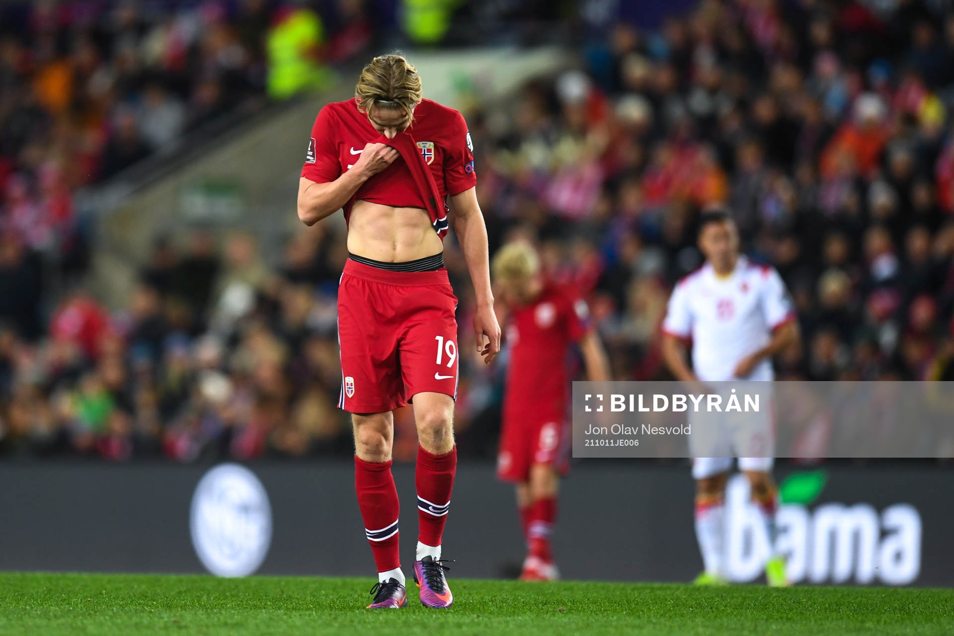 Kristian Thorstvedt of Norway looks dejected