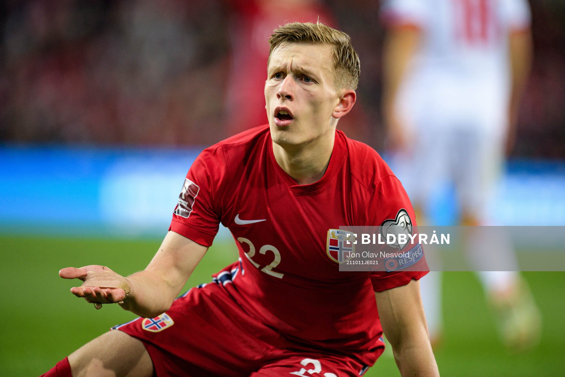 Marcus Holmgren Pedersen of Norway reacts