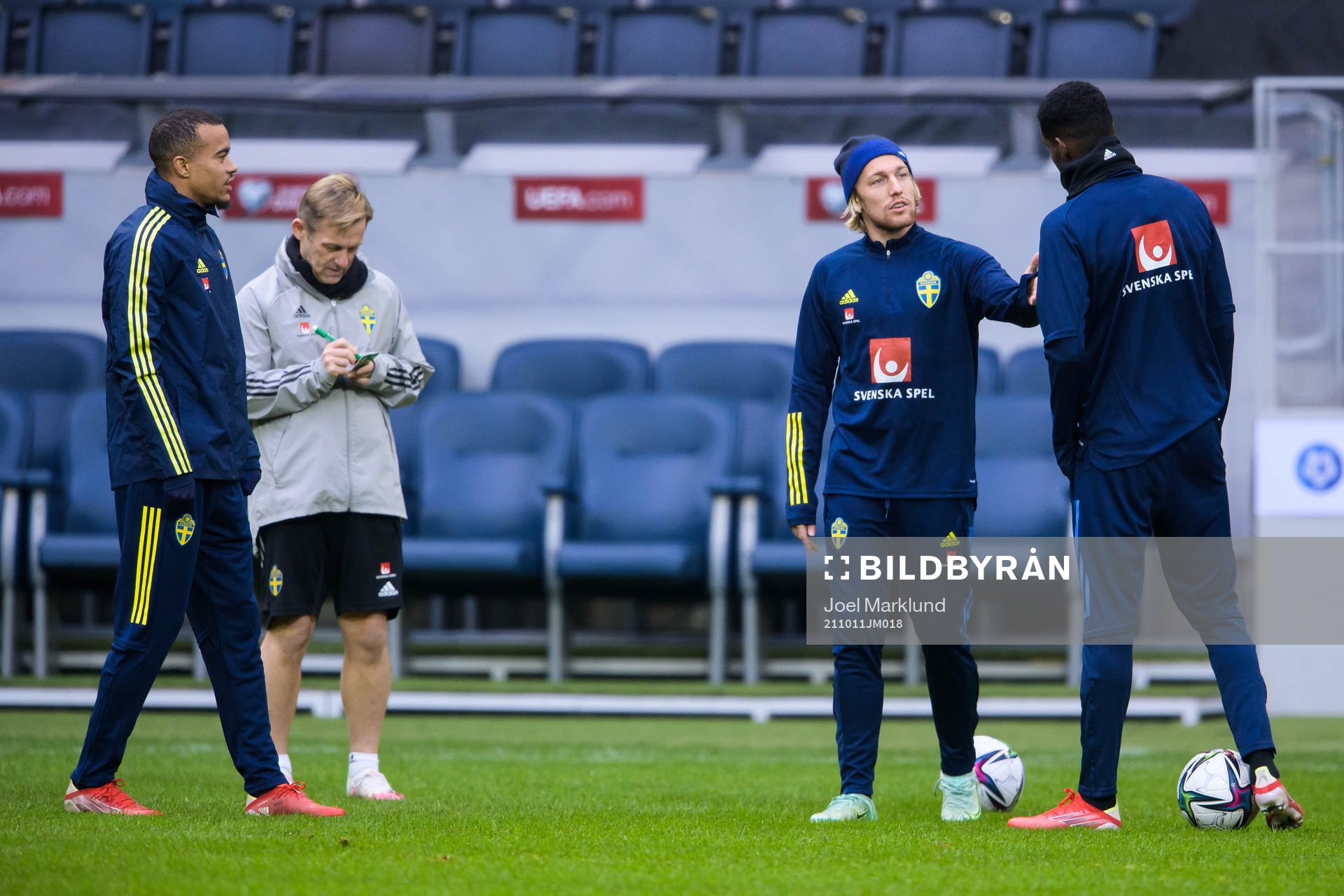 Robin Quaison, Emil Forsberg and Alexander Isak of the