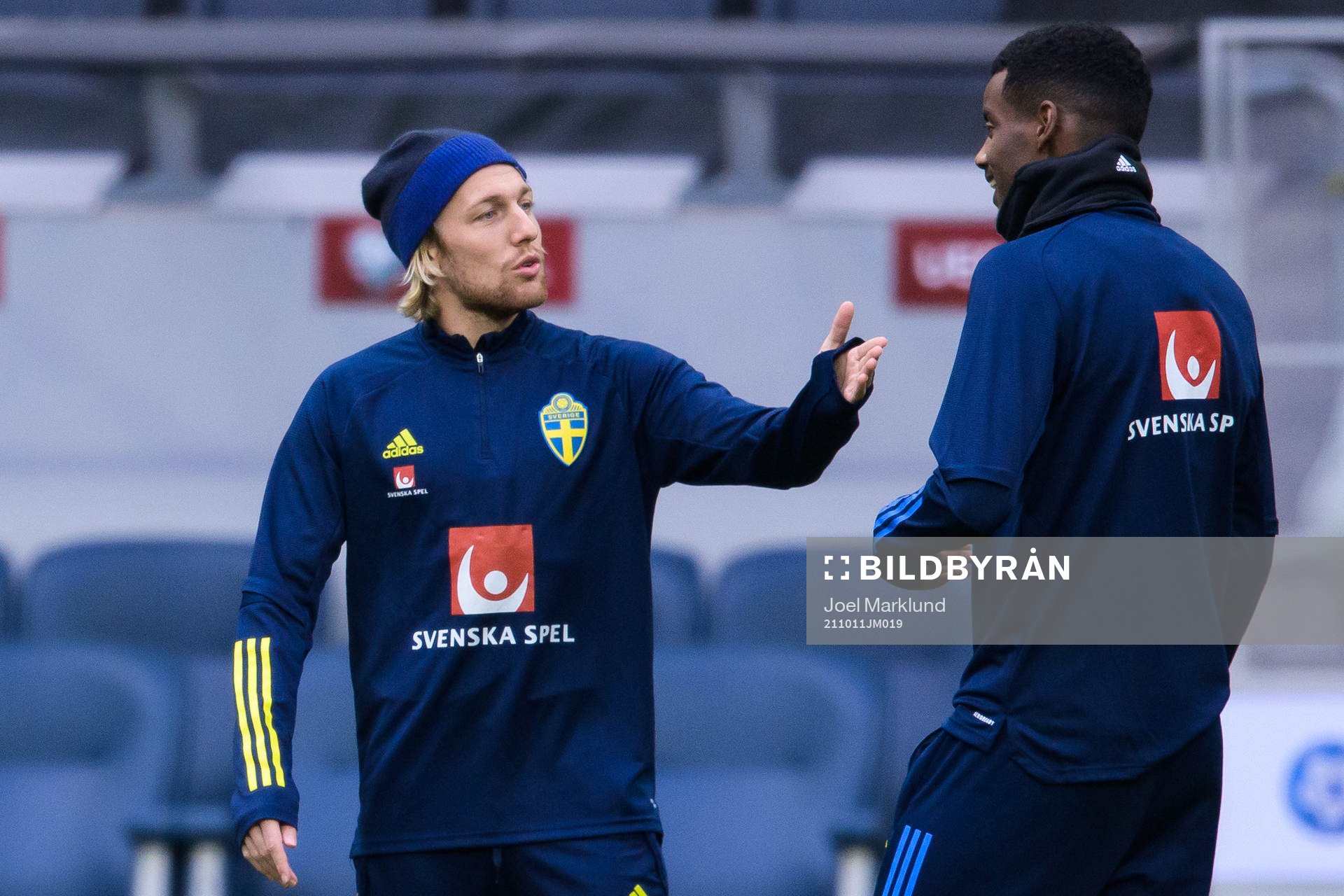 Emil Forsberg and Alexander Isak of the Swedish national