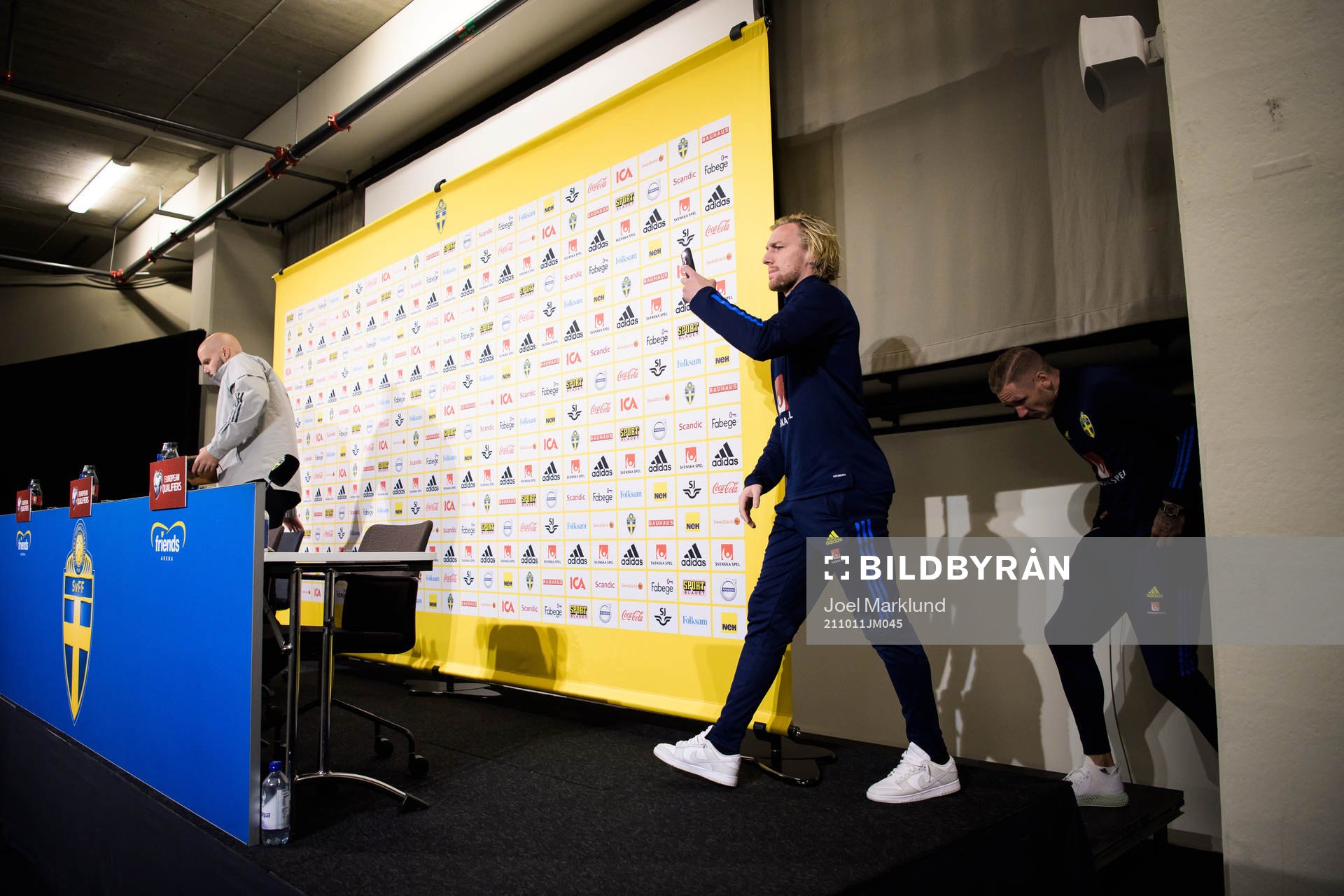 Emil Forsberg and Robin Olsen of the Swedish national