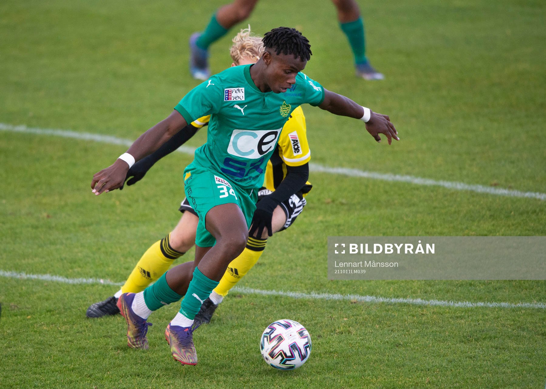 BK Olympics Carl Mujaguzi i matchen i div 2 Södra