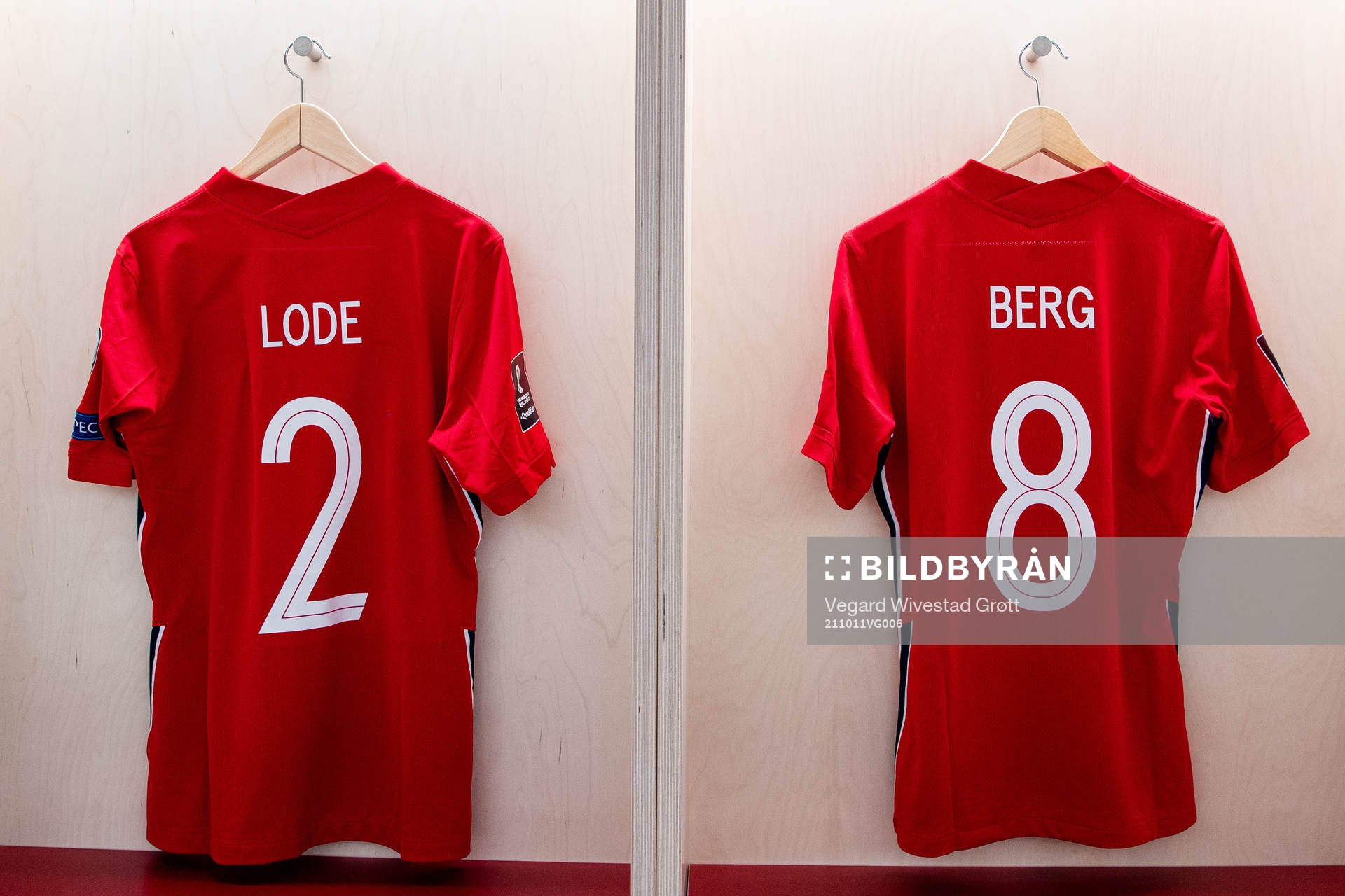The kits of Marius Lode and Patrick Berg of Norway in the