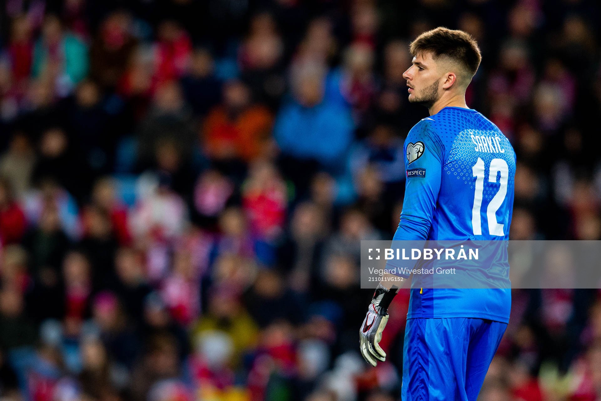 Goalkeeper Matija Sarkic of Montenegro