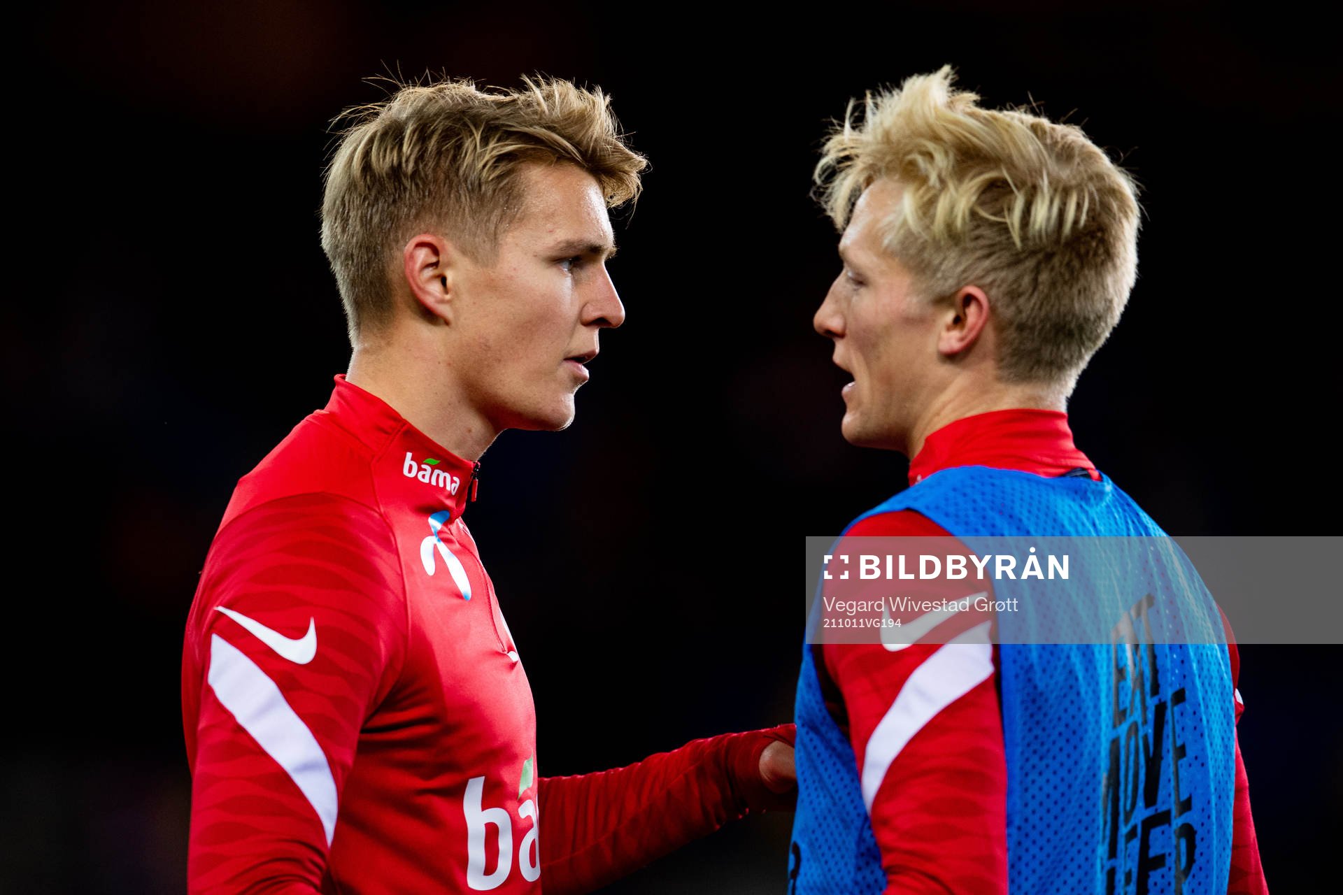 Martin Ødegaard and Birger Meling of Norway