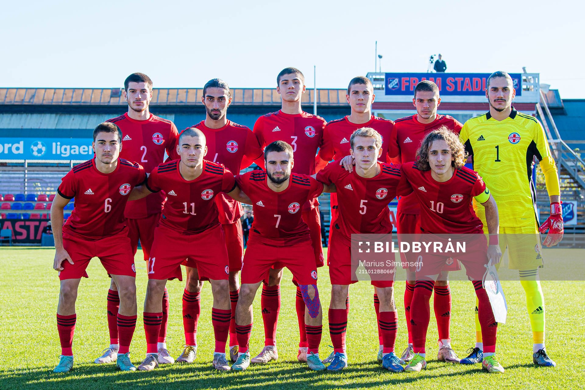 The starting eleven of Georgia U-18, from the top left;