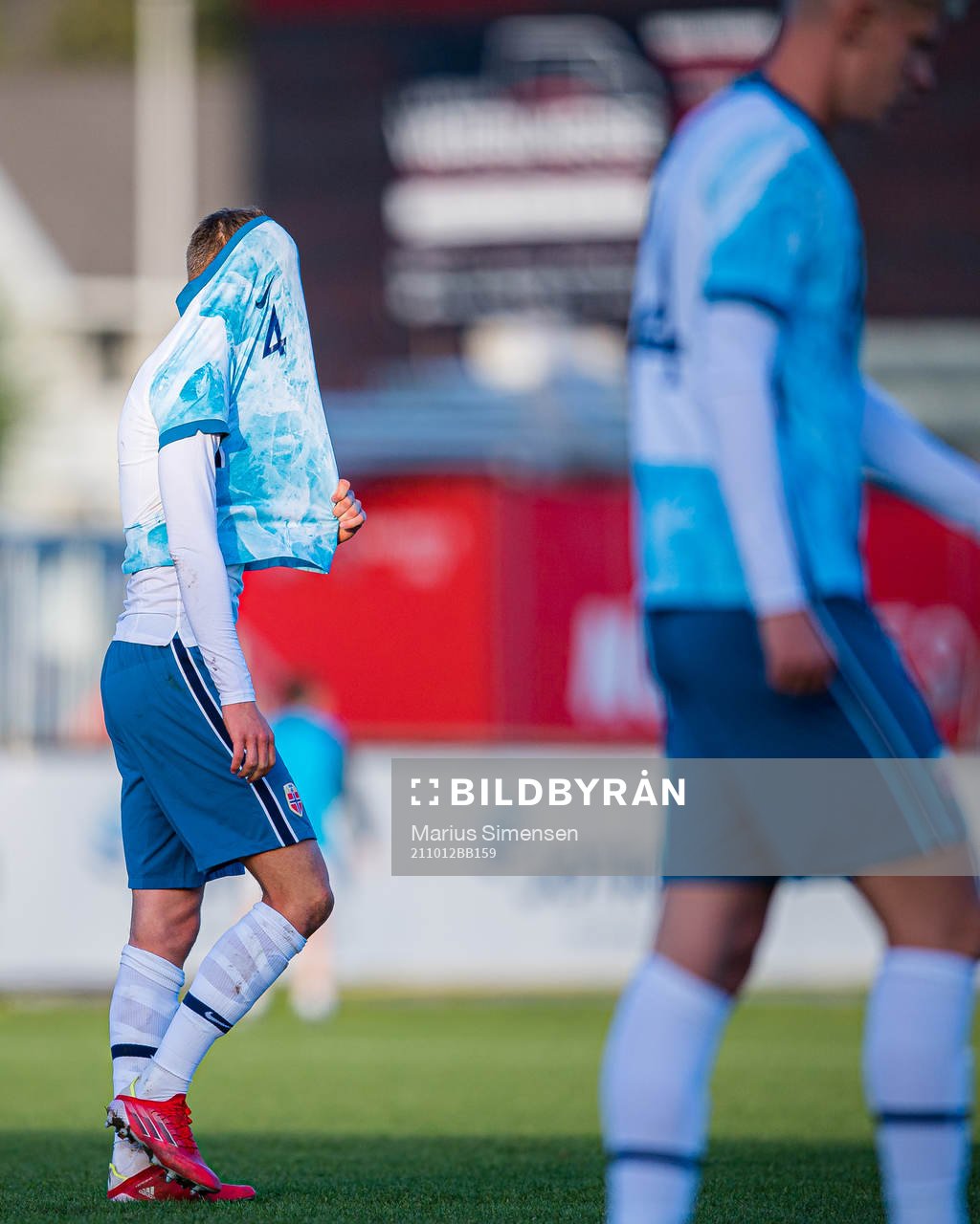 Leo Fuhr Hjelde of Norway looks dejected