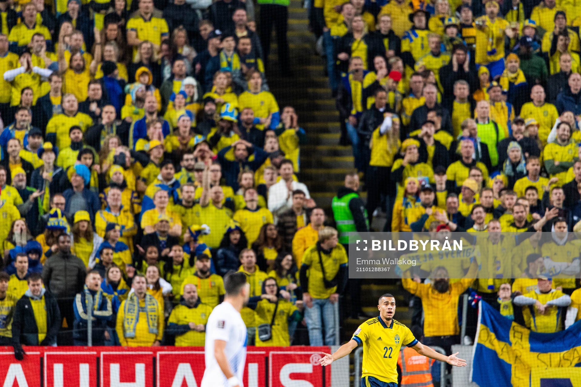 Robin Quaison of Sweden reacts