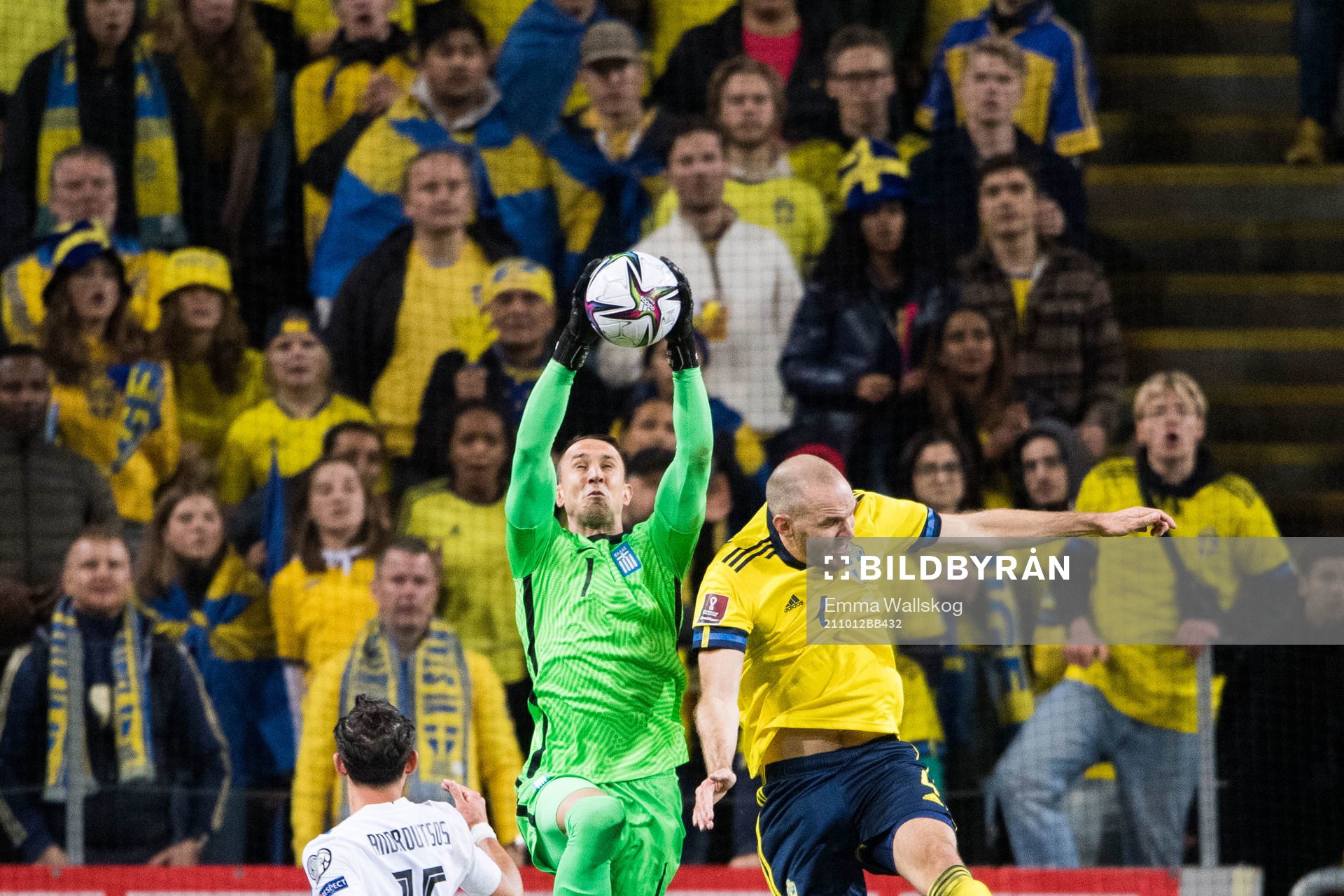 Goalkeeper Odisseas Vlachidimos of Greece and Marcus