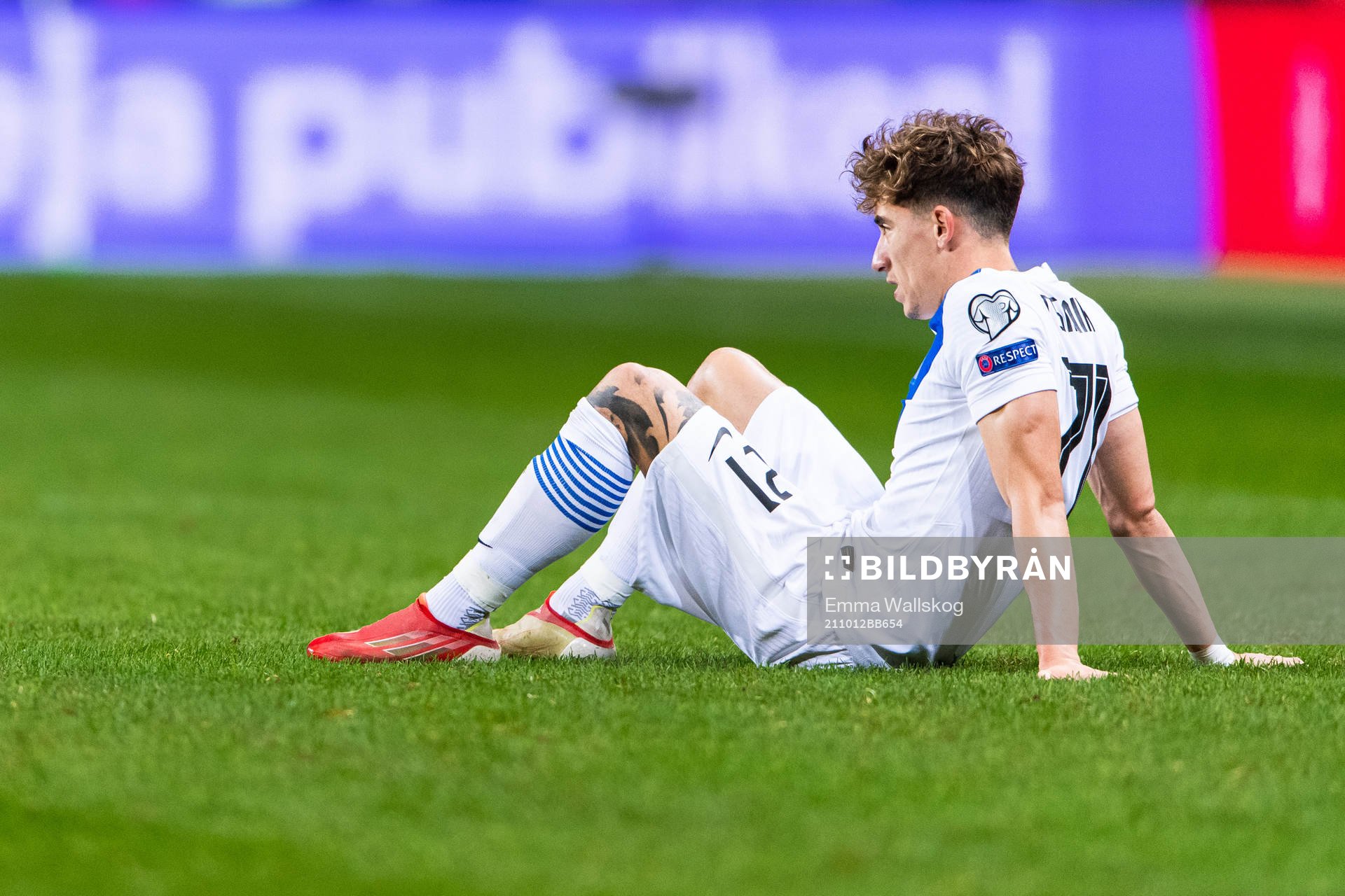 Kostas Tsimikas of Greece looks dejected