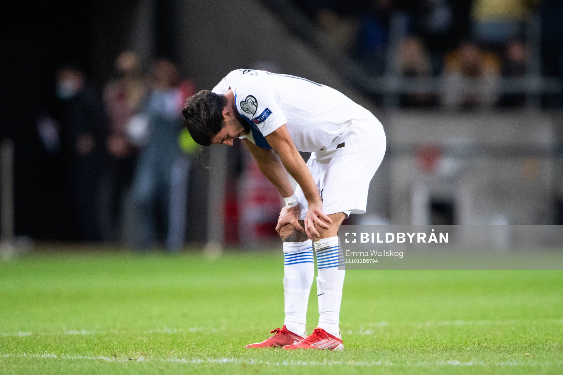 Thanasis Androutsos of Greece looks dejected