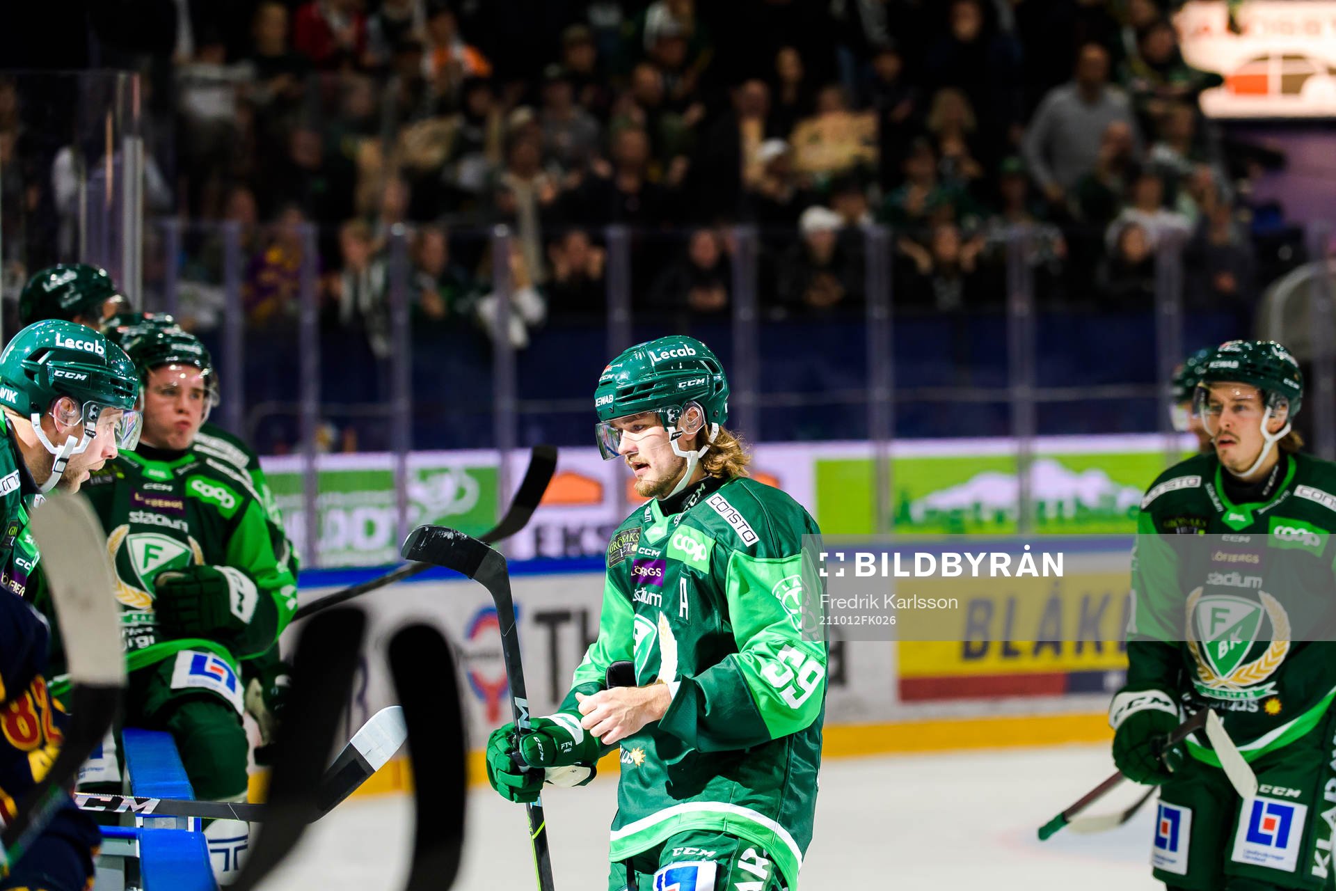 Färjestads Linus Johansson jublar