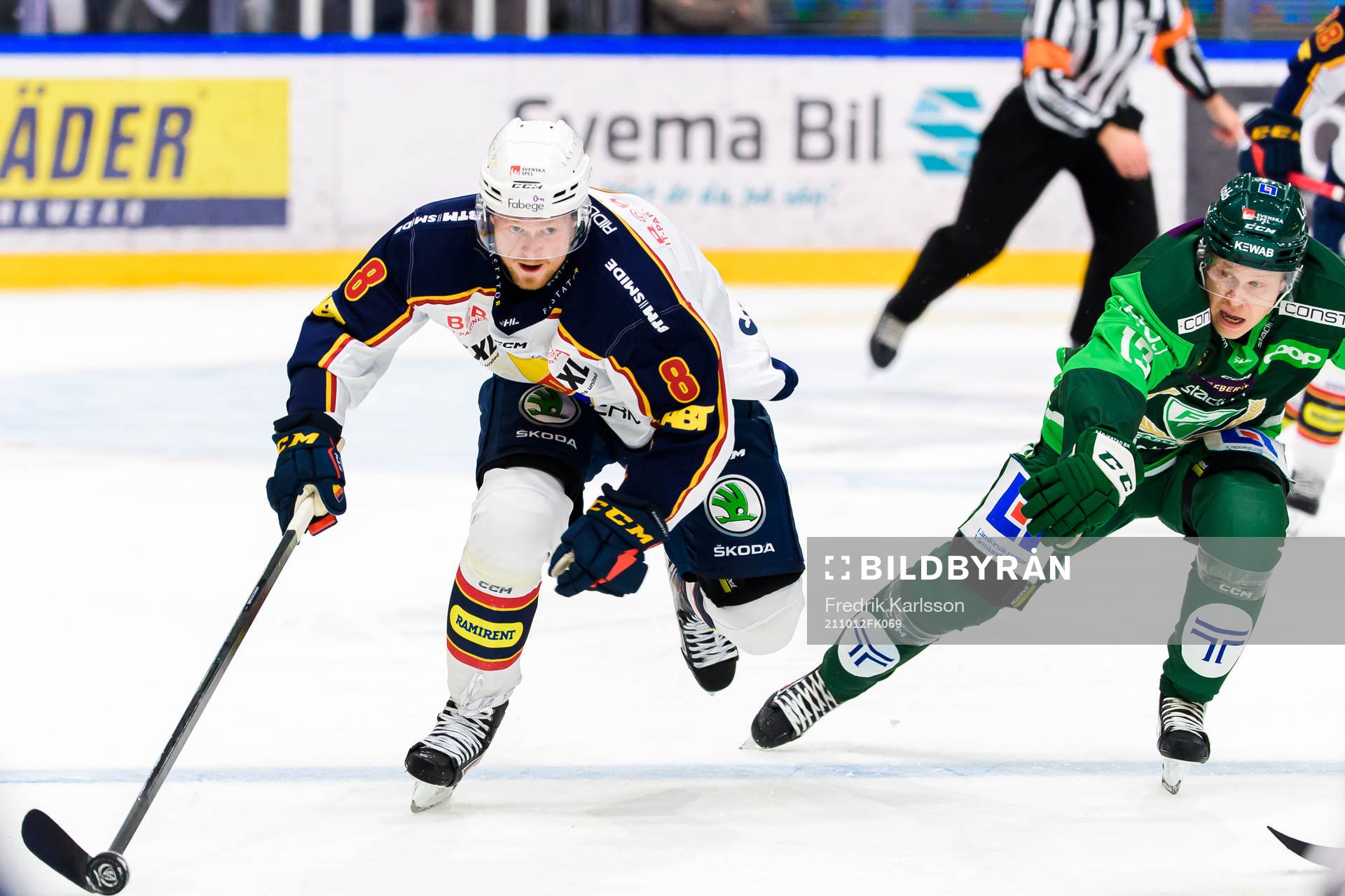 Djurgårdens Linus Arnesson och Färjestads Daniel Viksten