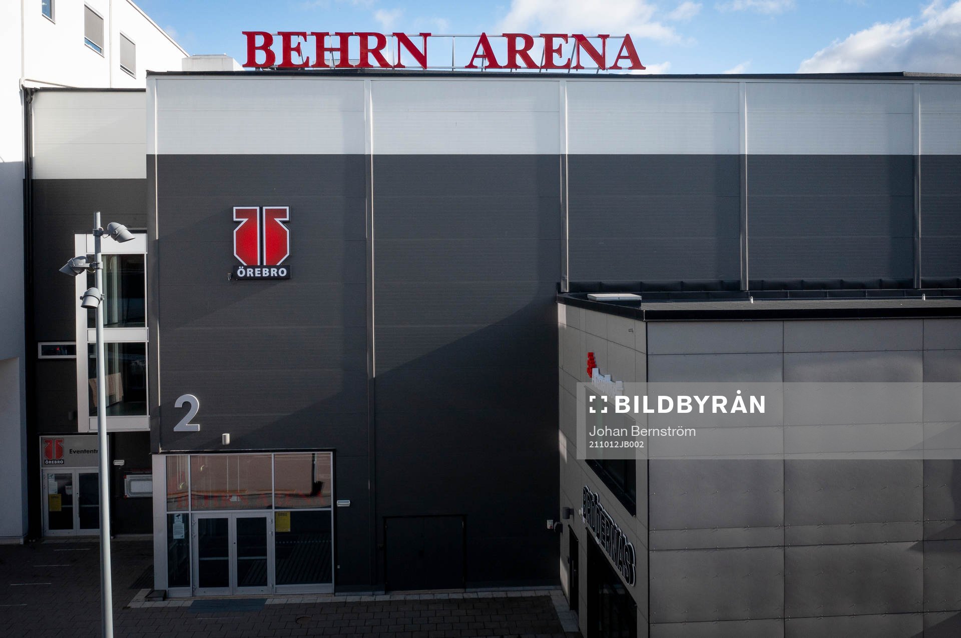 Drönarvy på Behrn Arena