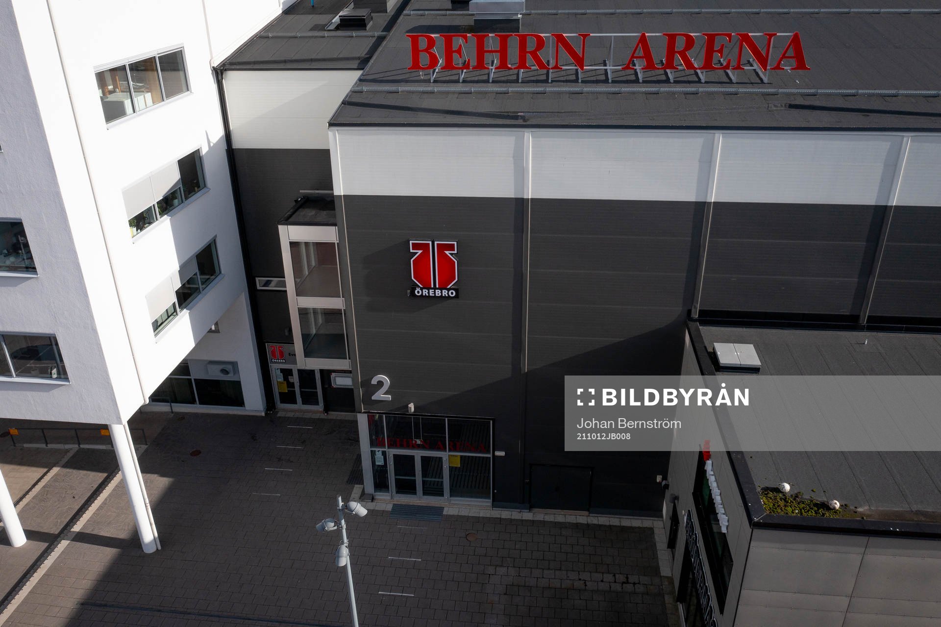 Drönarvy på Behrn Arena