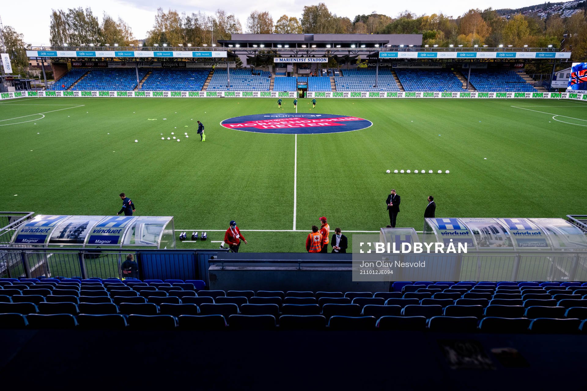 General interior view of Marienlyst stadion ahead of the UEFA Euro Under-21 Qualifier football match between Norway and Estonia on October 12, 2021 in Drammen.