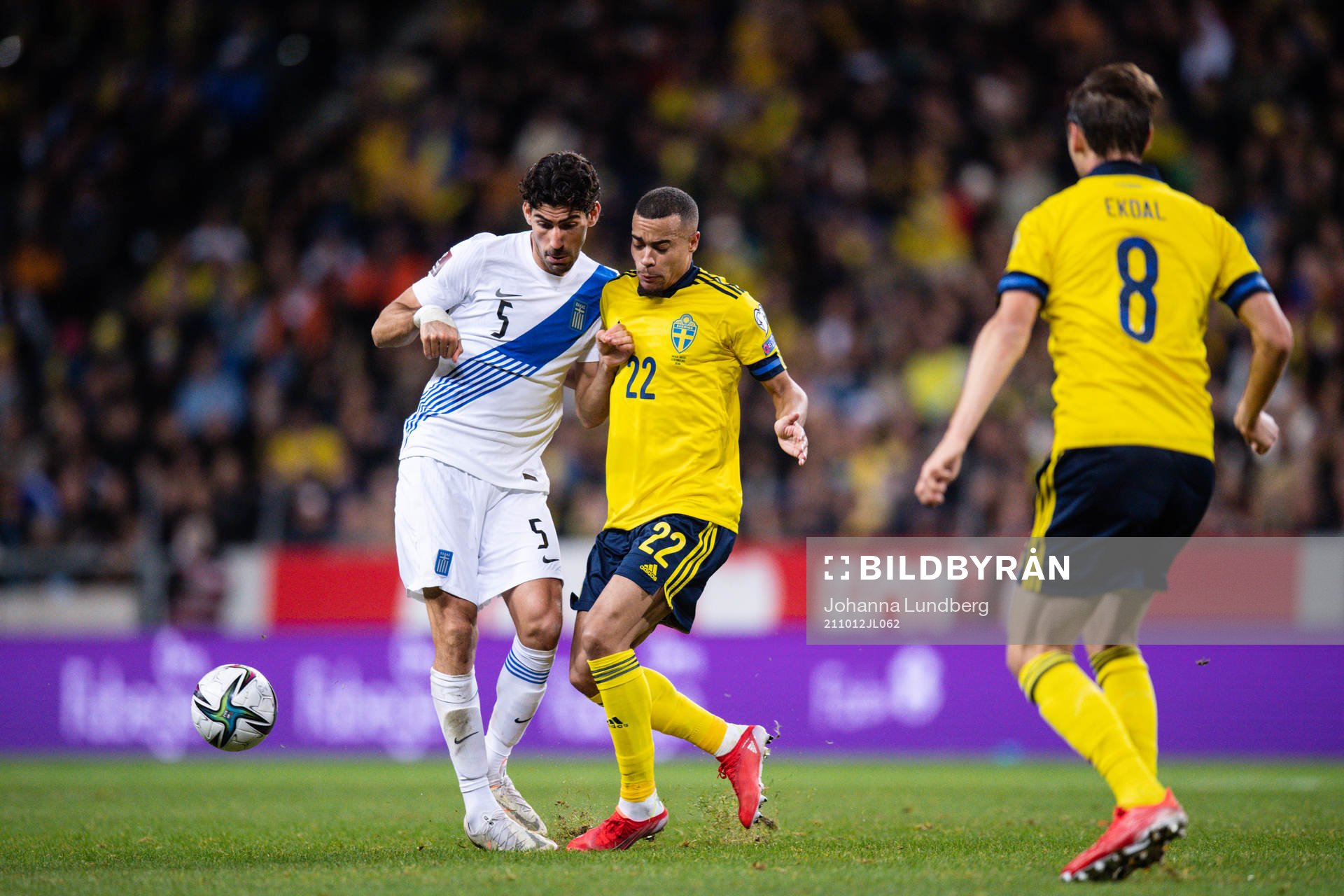 Andreas Bouchalakis of Greece and Robin Quaison of Sweden