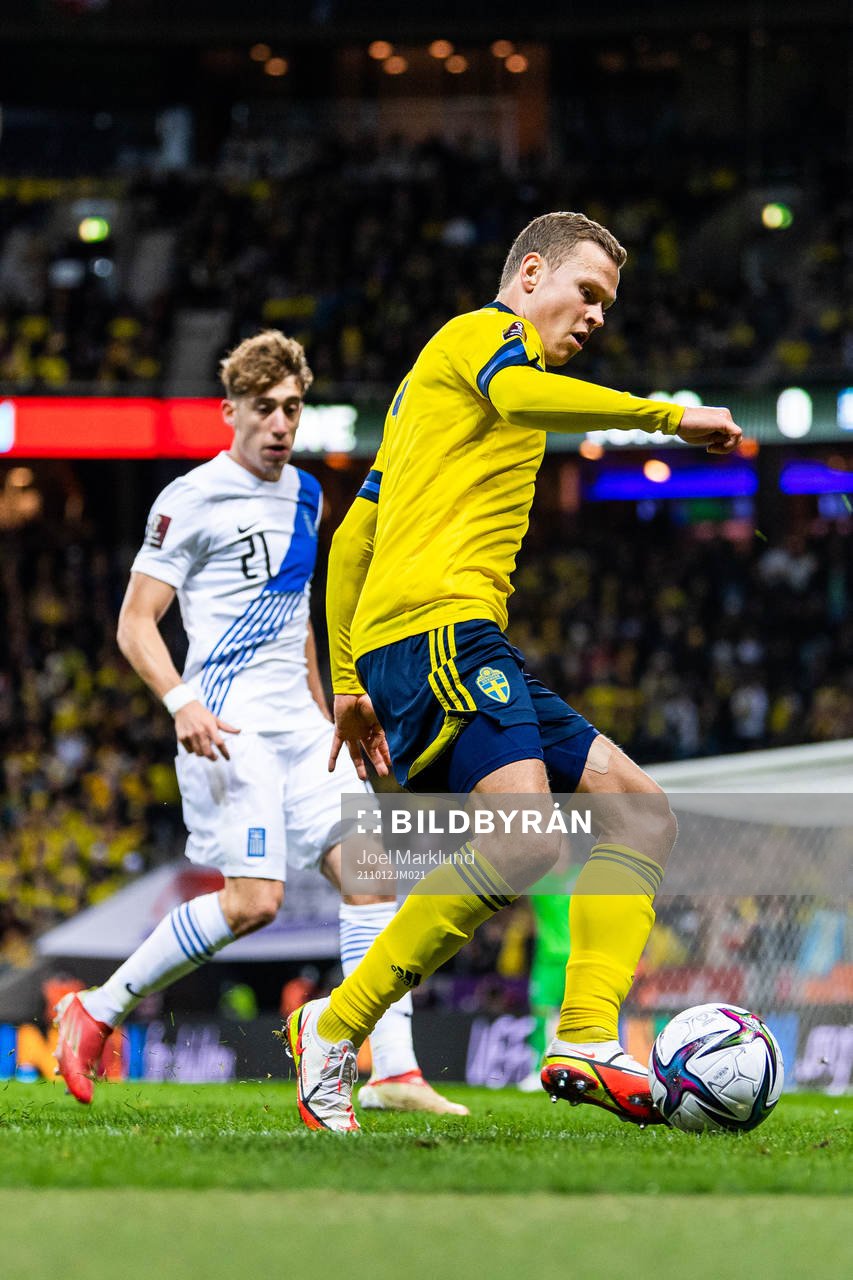 Kostas Tsimikas of Greece and Viktor Claesson of Sweden