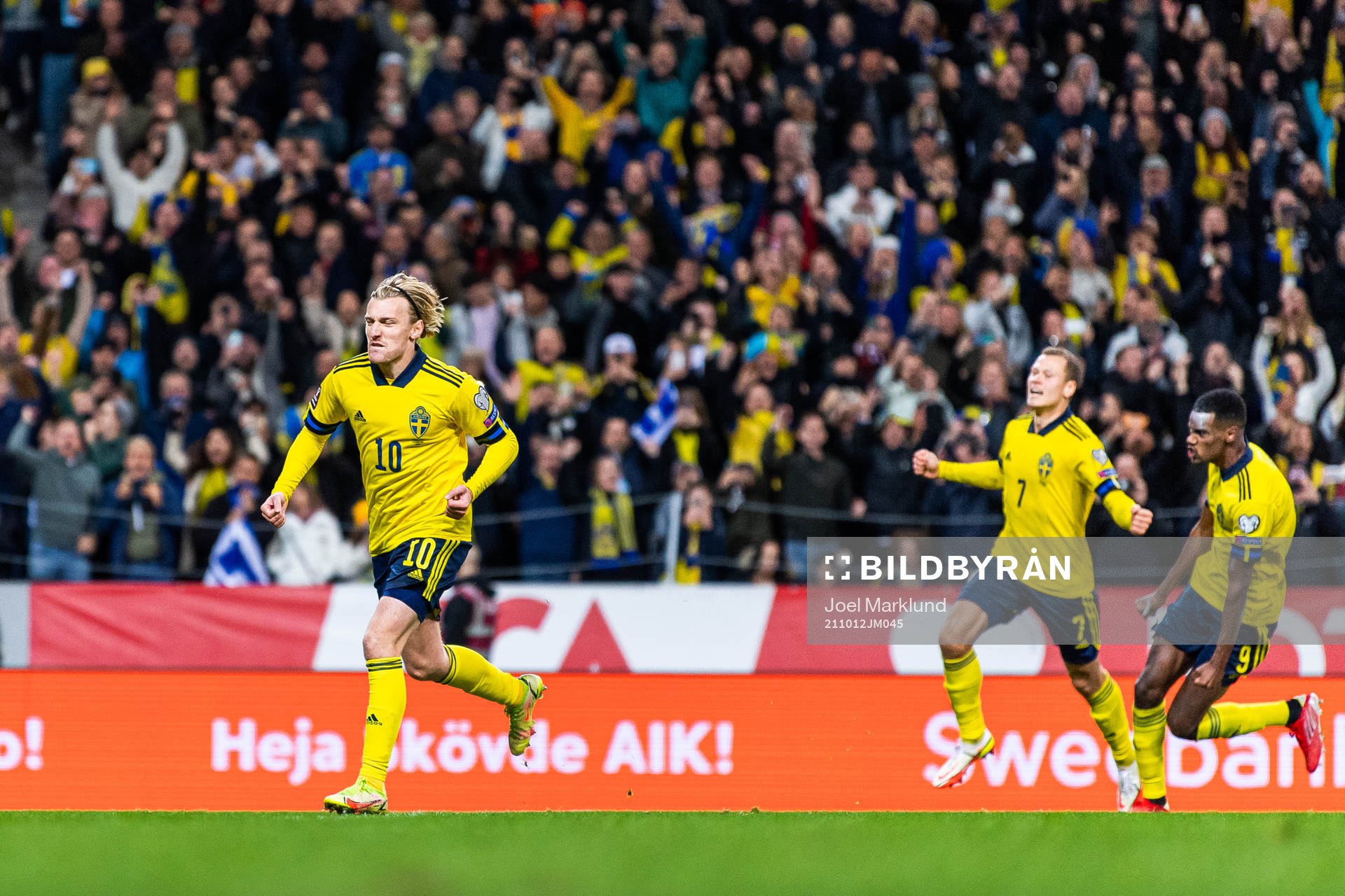 Emil Forsberg, Viktor Claesson and Alexander Isak  of
