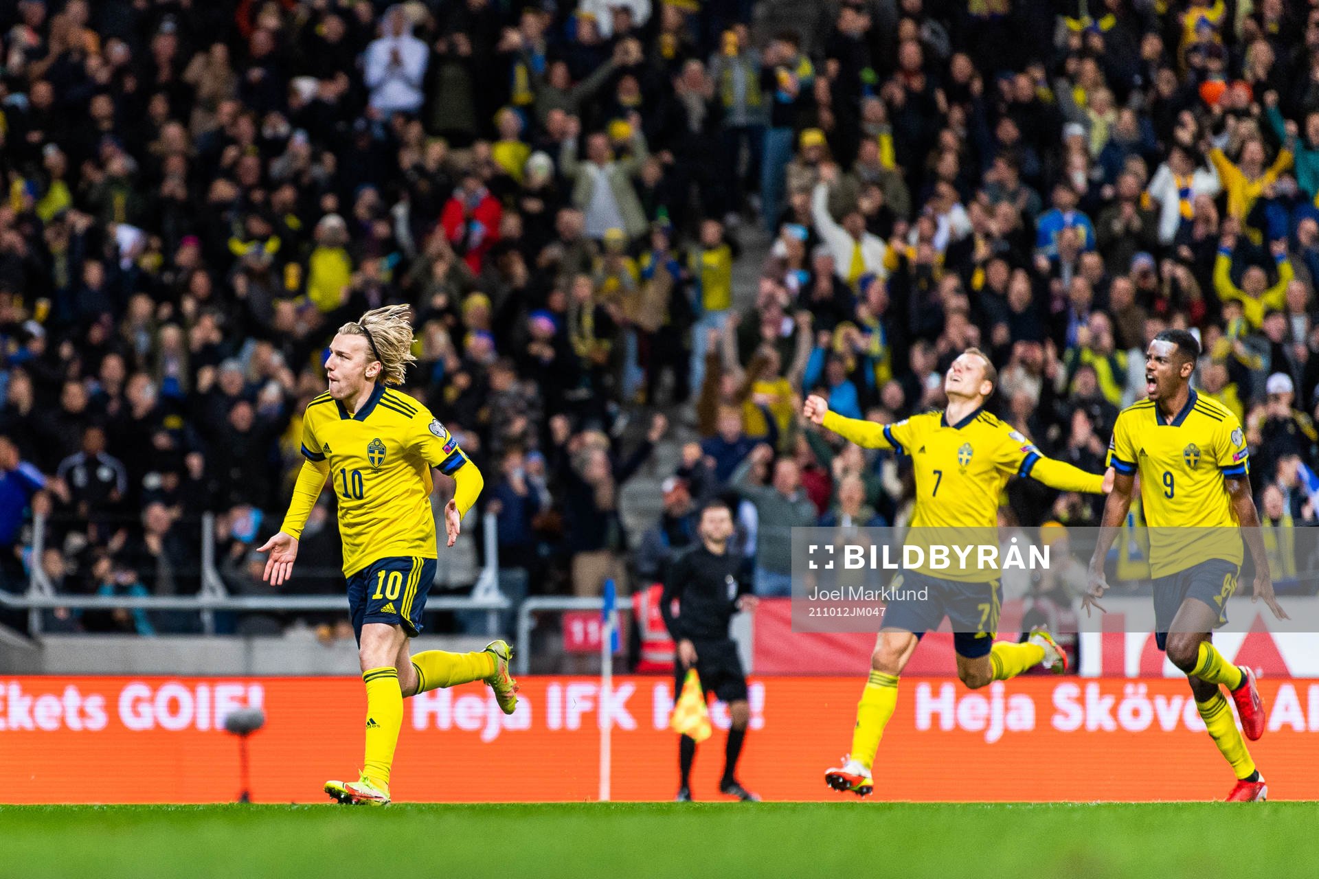 Emil Forsberg, Viktor Claesson and Alexander Isak  of