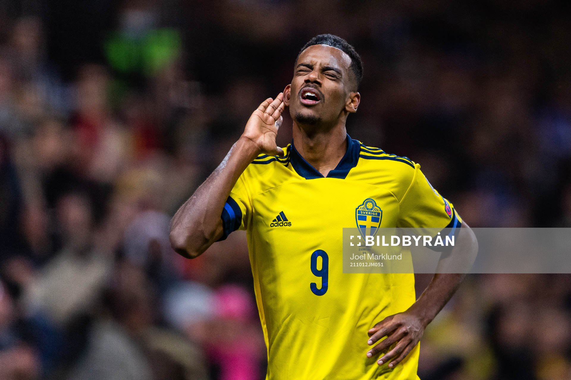 Alexander Isak of Sweden celebrates scoring 2-0