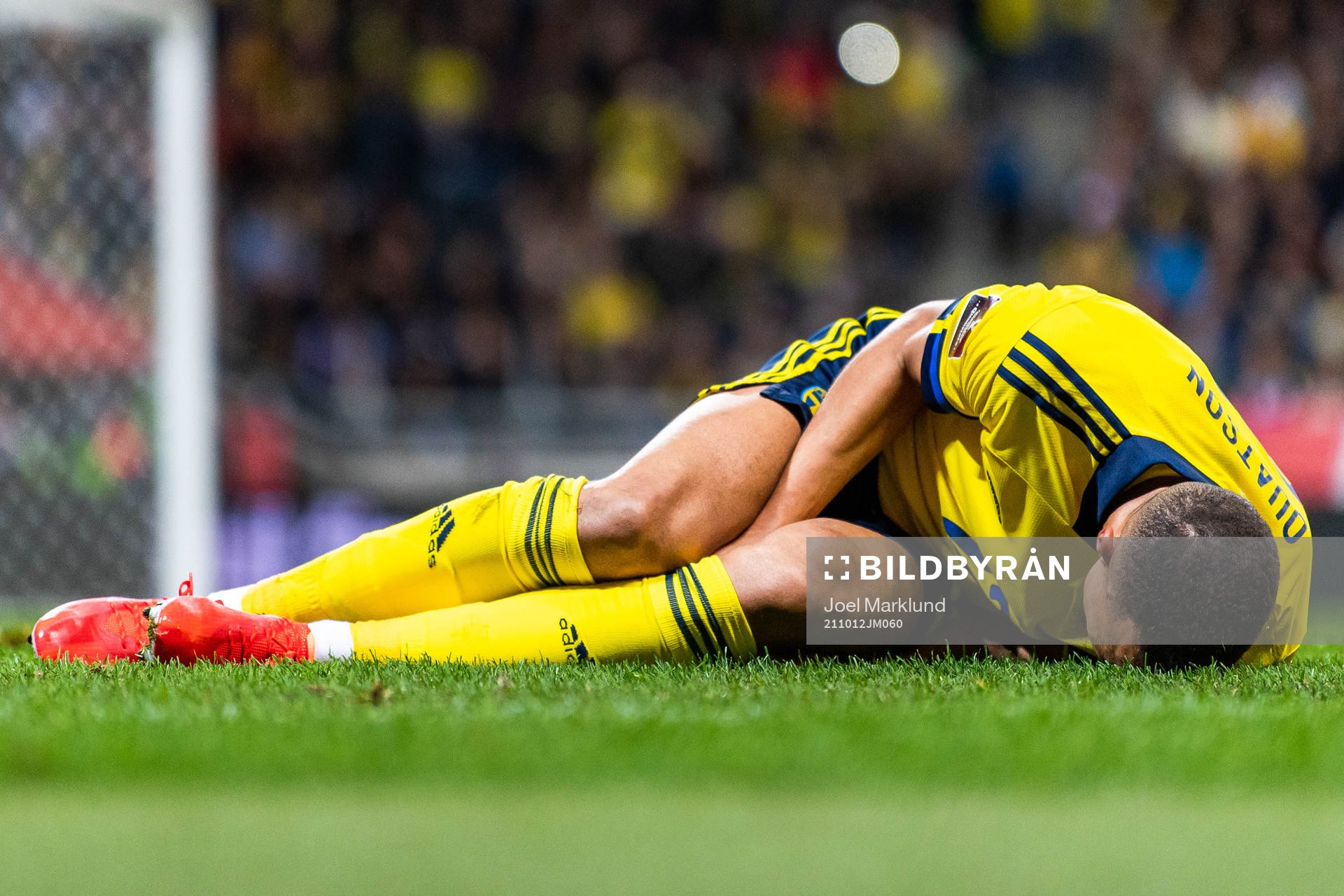 Robin Quaison of Sweden in pain