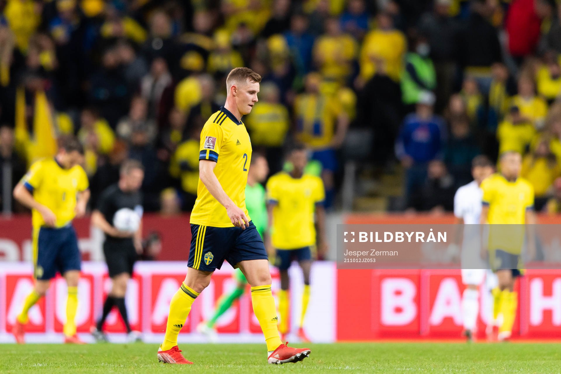 Emil Krafth of Sweden looks dejected