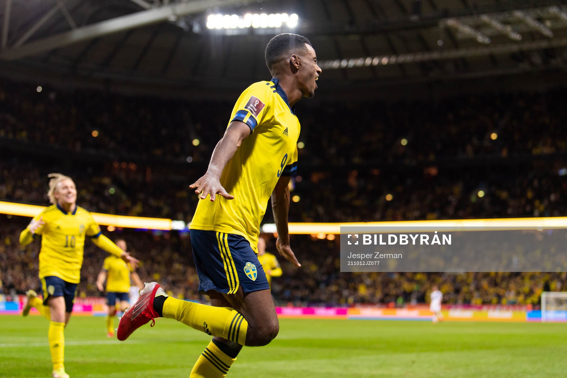 Alexander Isak of Sweden celebrates