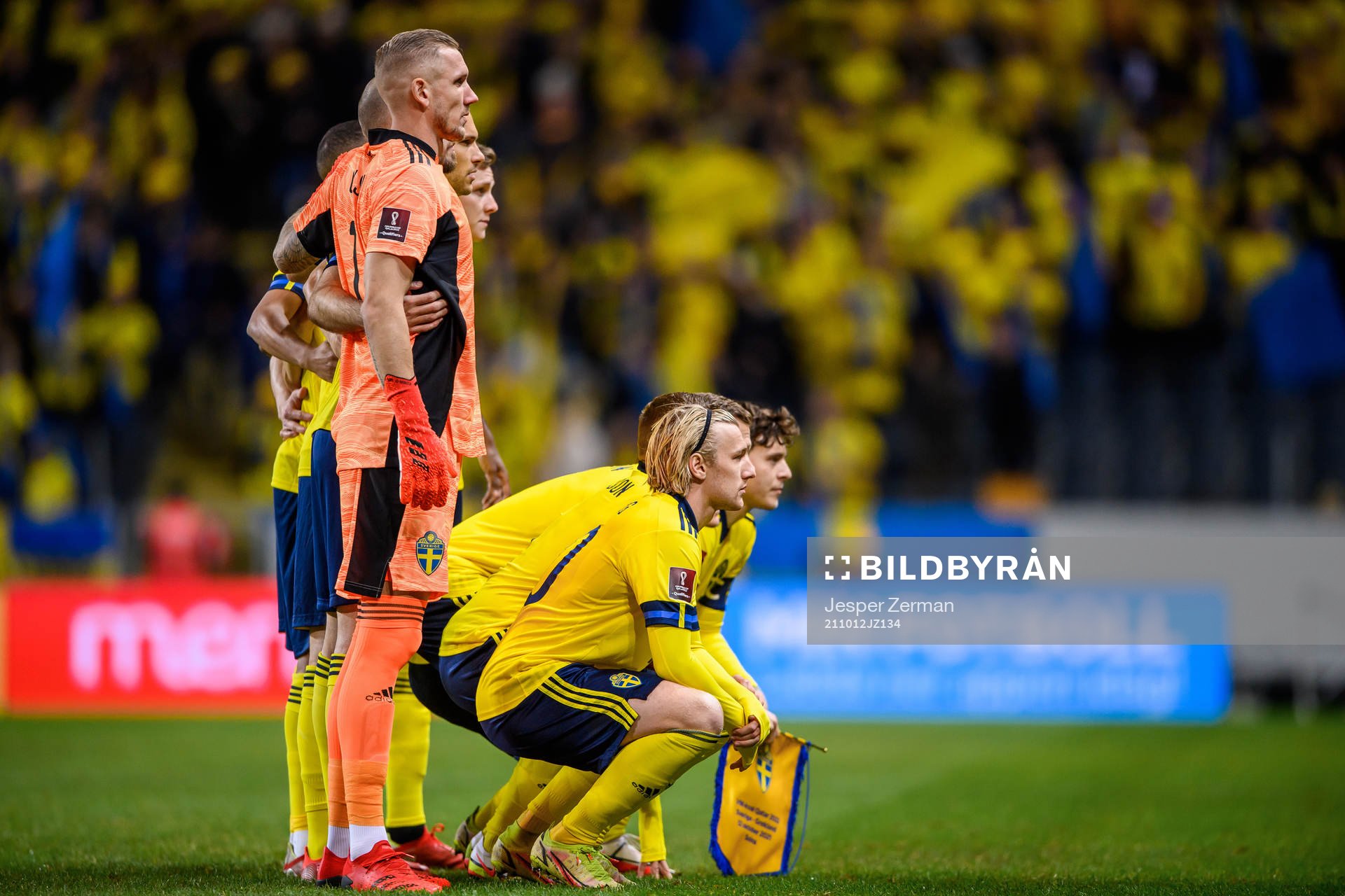 The starting eleven of Sweden pose for a photo
