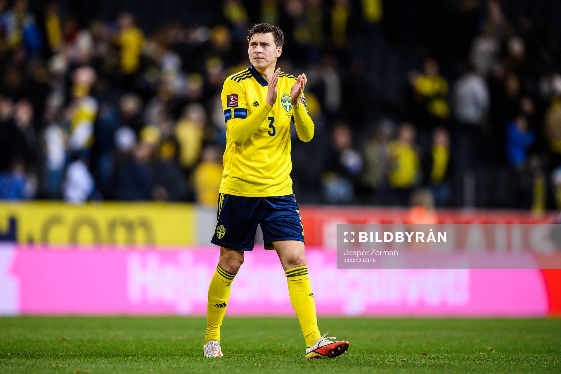 Victor Nilsson Lindelöf of Sweden after the FIFA World Cup Qualifier football match between Sweden and Greece on October 12, 2021 in Stockholm.