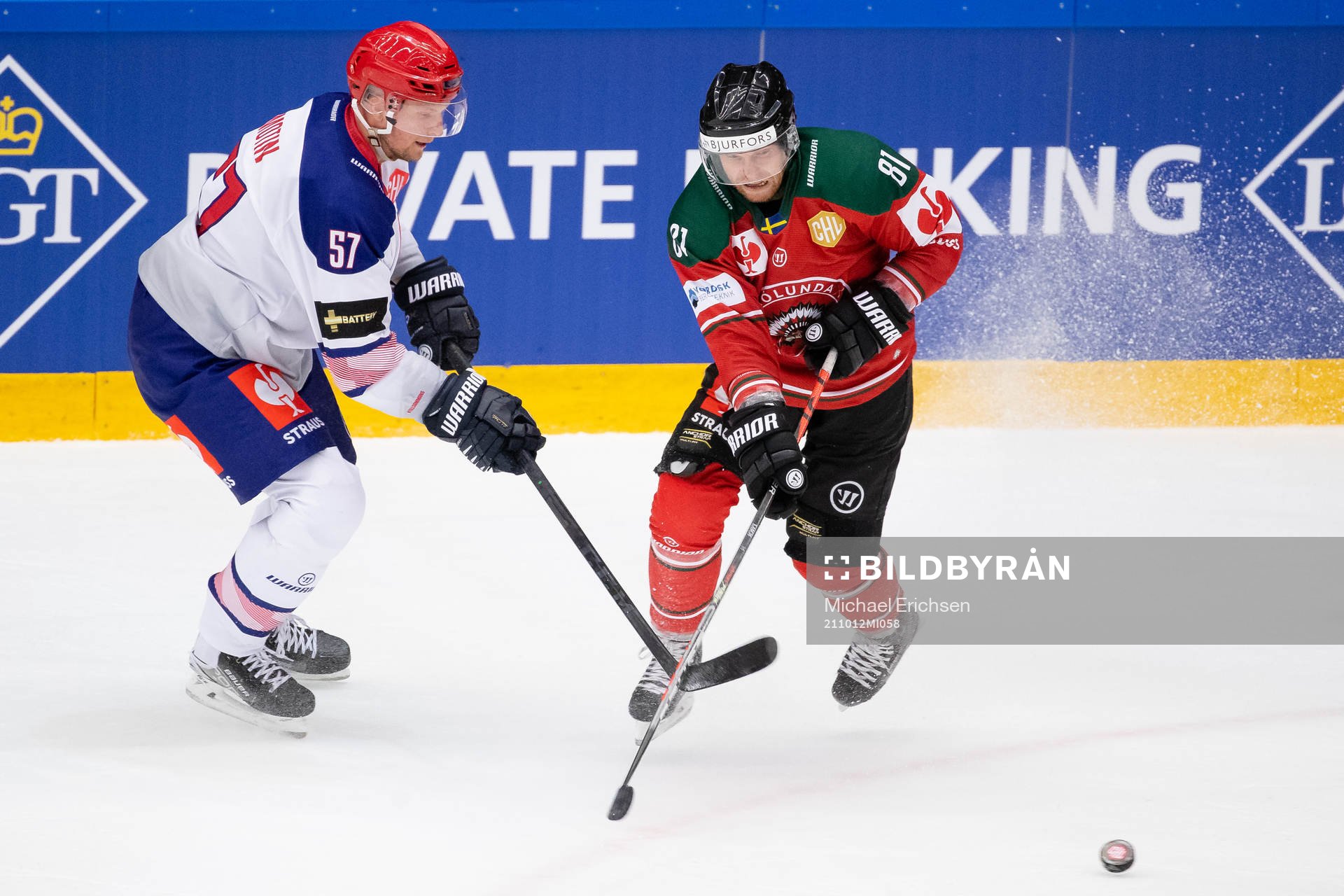 Johan Motin of Helsinki and Ryan Lasch of Frölunda