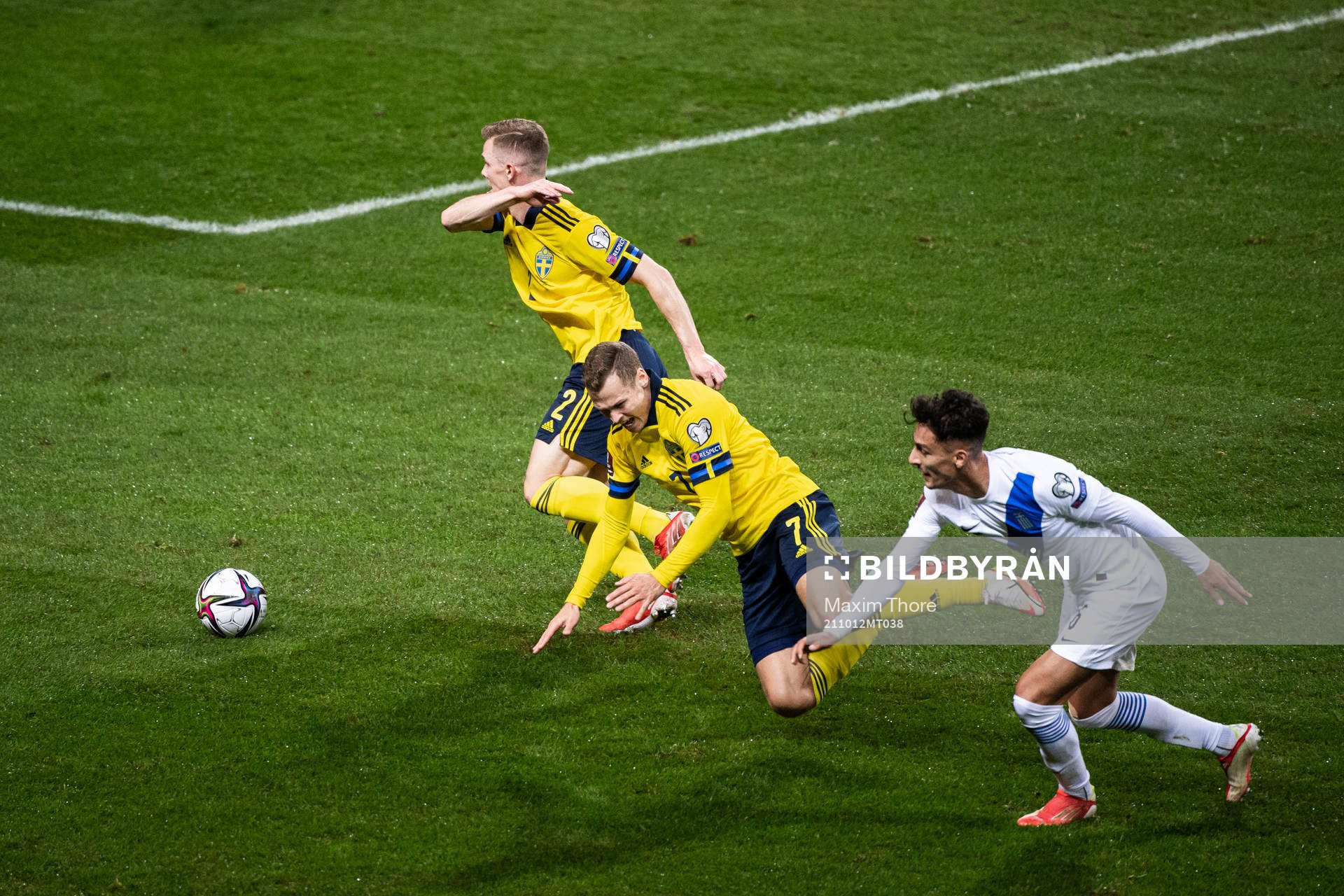 Emil Krafth and Viktor Claesson of Sweden against Dimitris