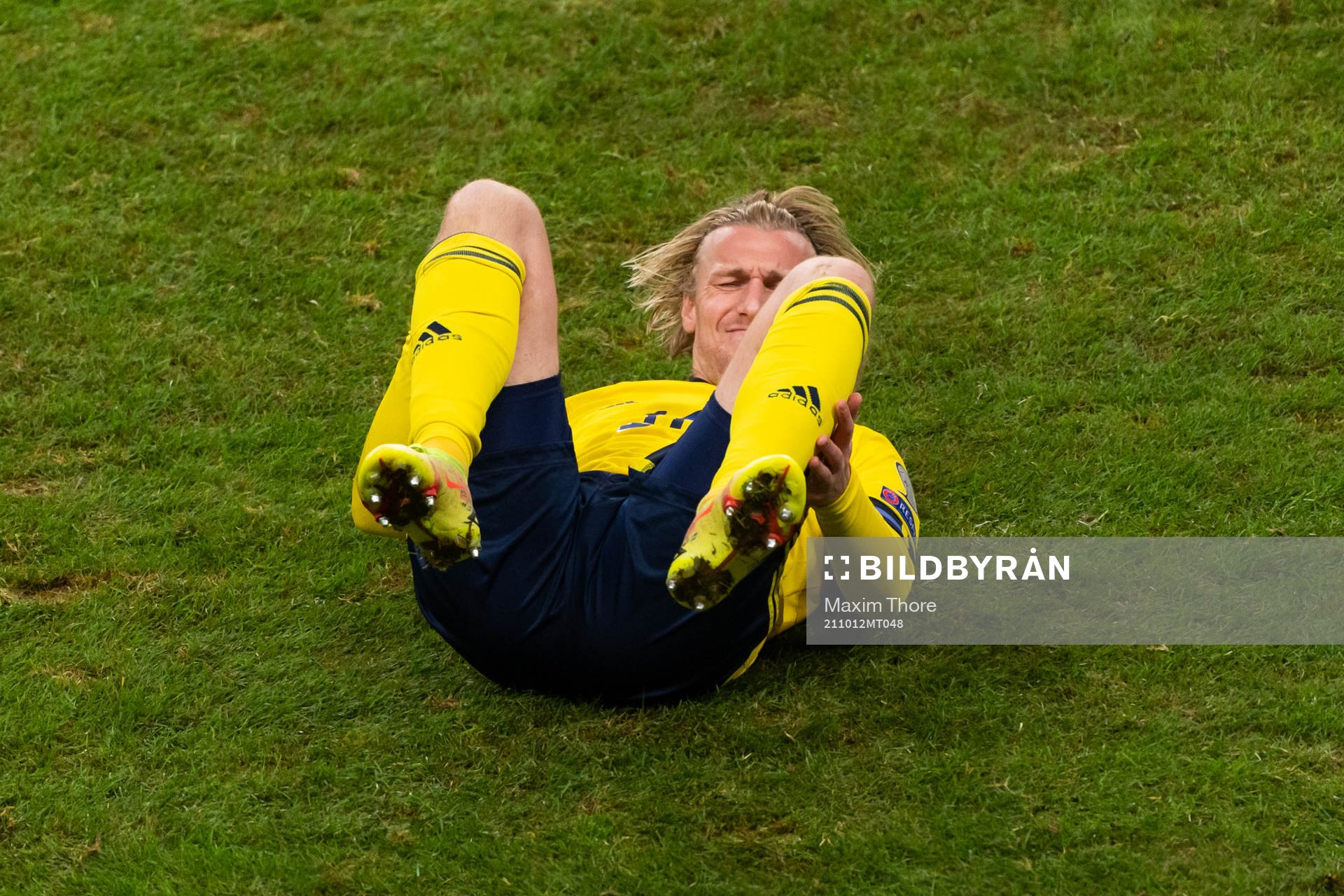 Emil Forsberg of Sweden in pain