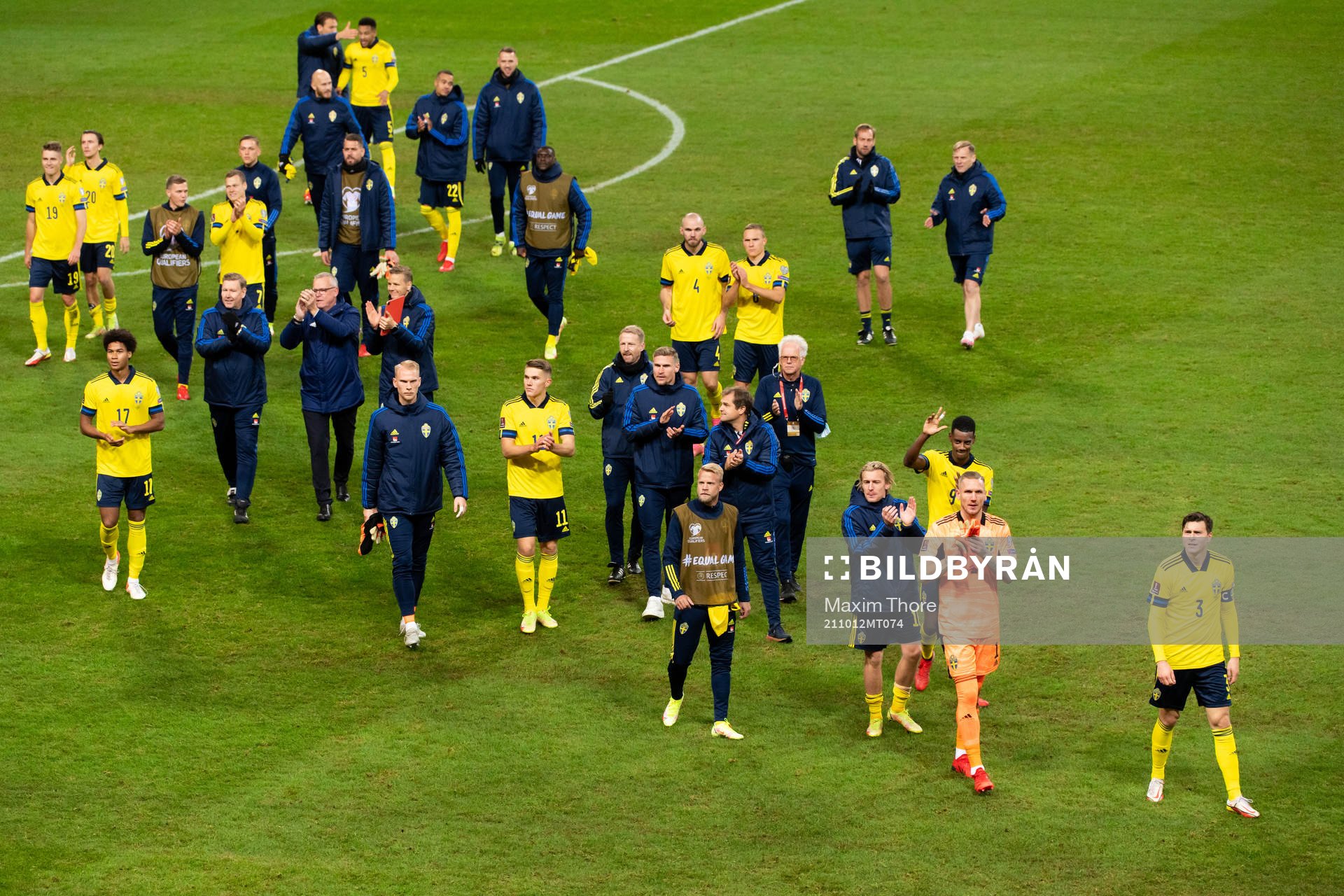 The Swedish team celebrate