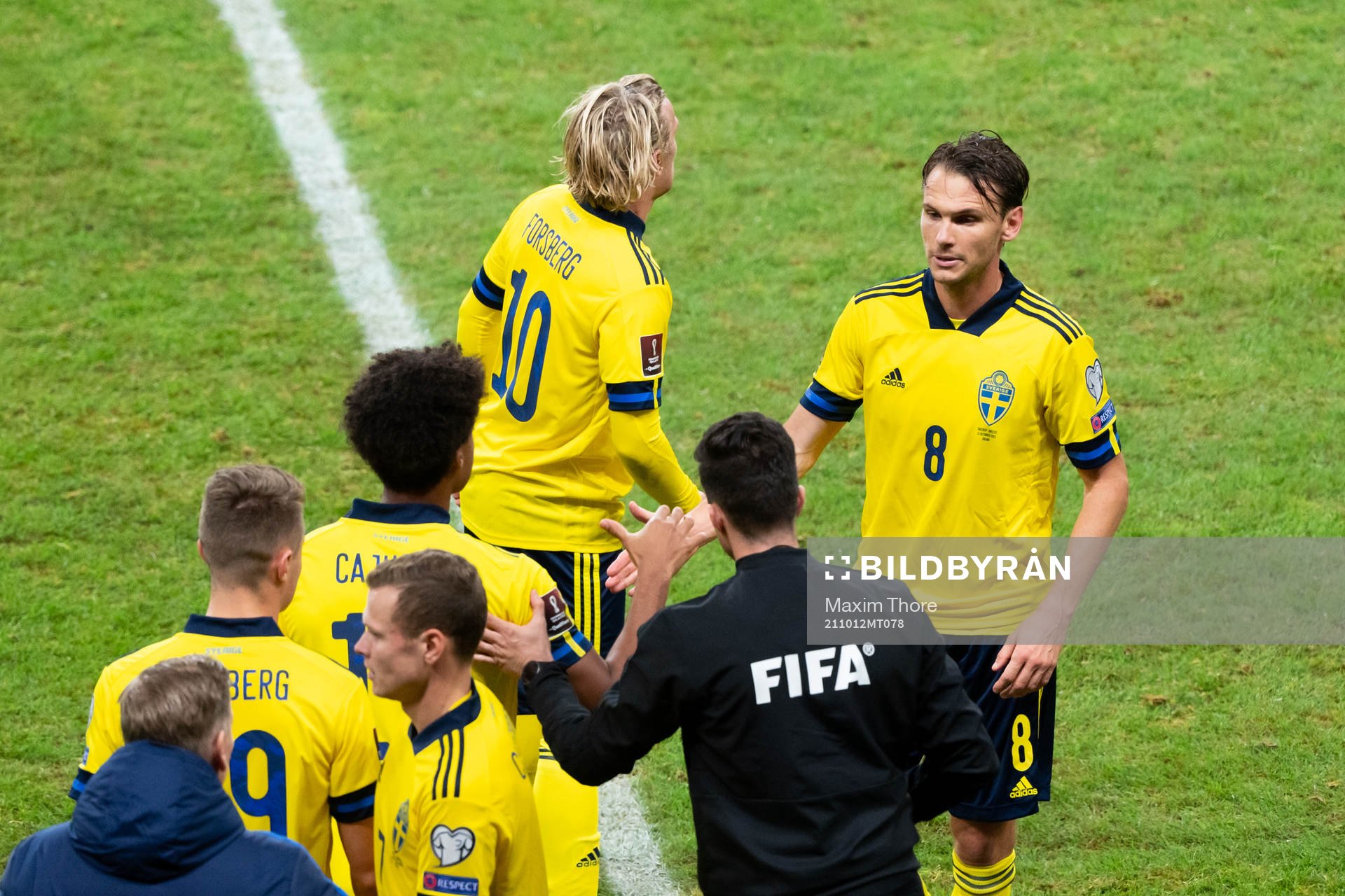 Emil Forsberg and Albin Ekdal of Sweden