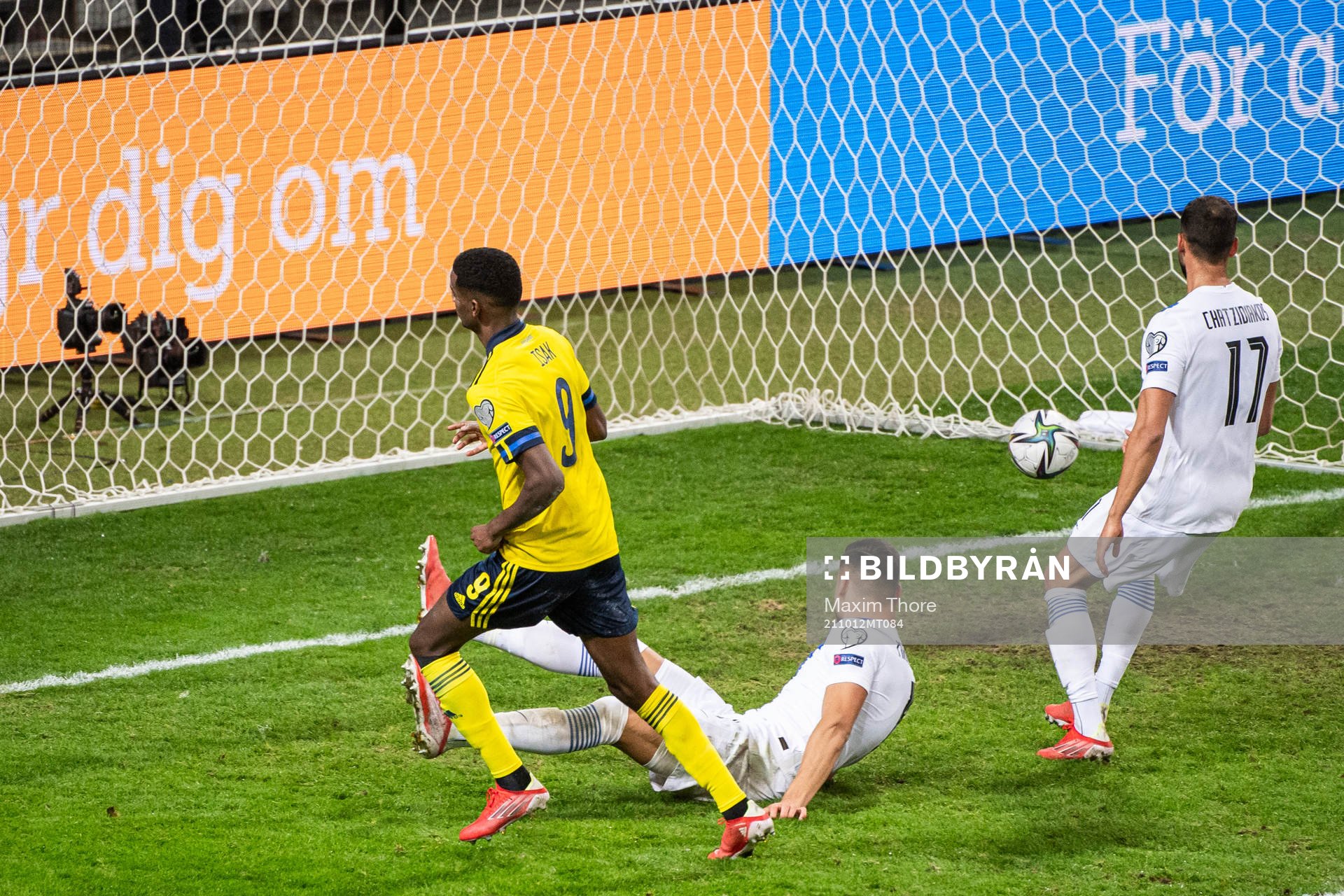 Alexander Isak of Sweden scores the 2-0 goal