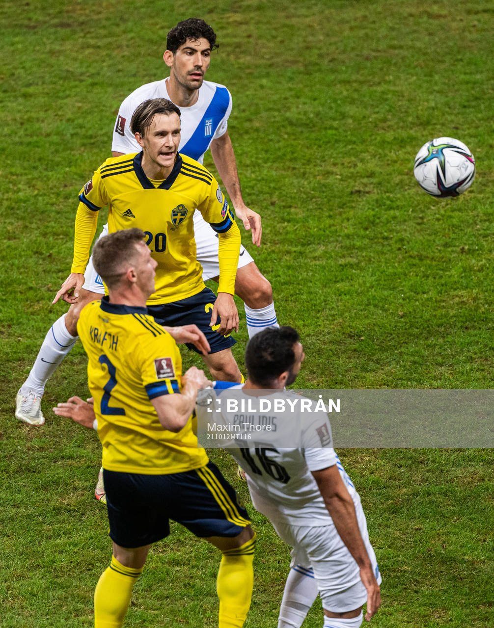 Kristoffer Olsson and Emil Krafth of Sweden against