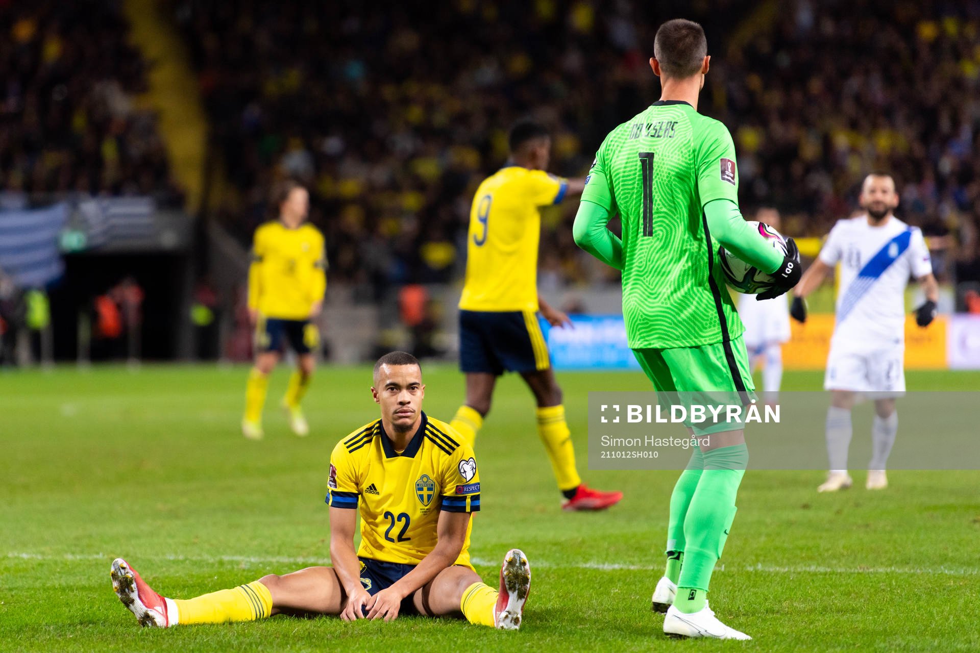 Robin Quaison of Sweden looks dejected