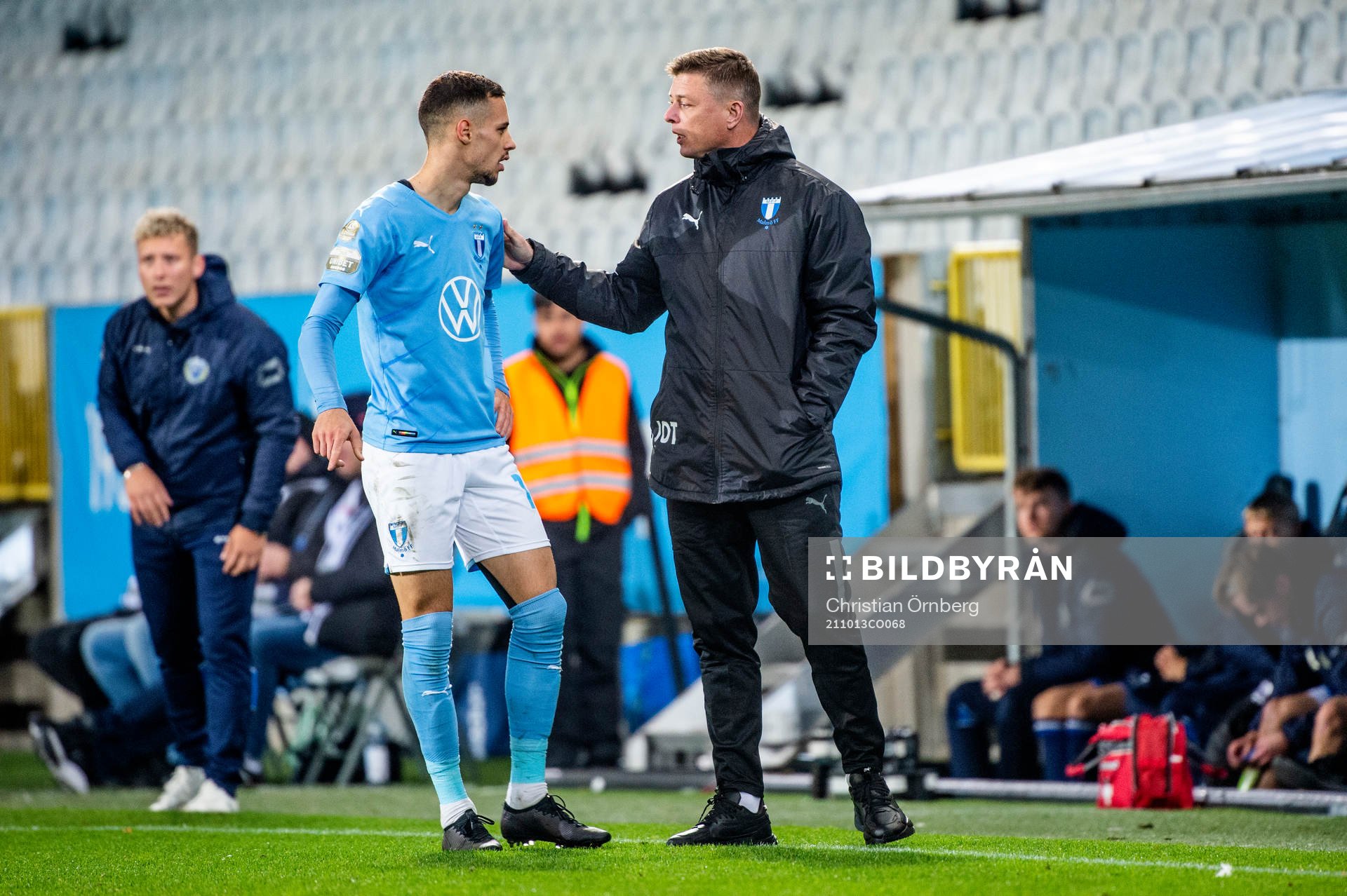 Malmö FFs Veljko Birmancevic och huvudtränare Jon Dahl