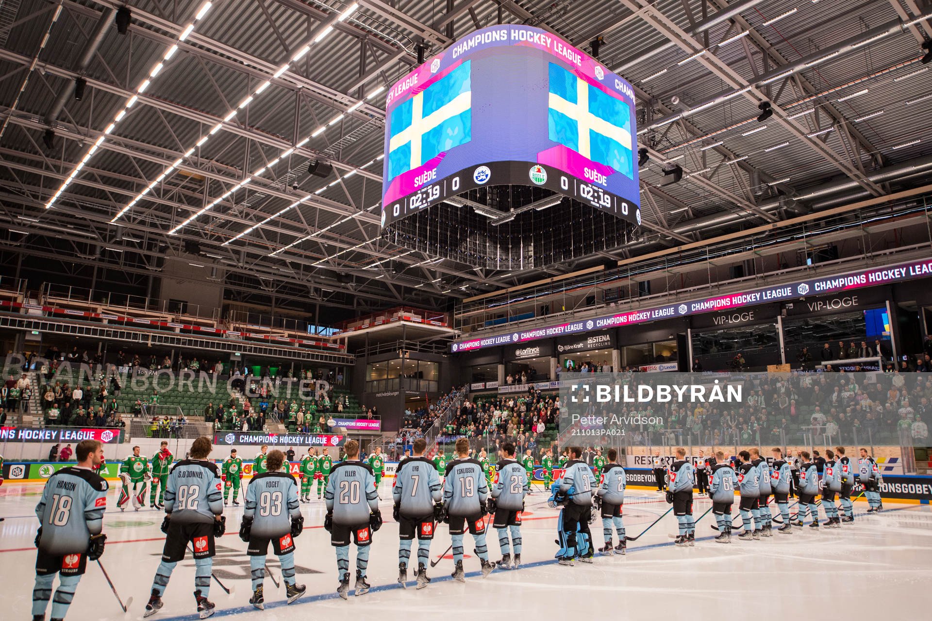 The flag of Sweden is seen