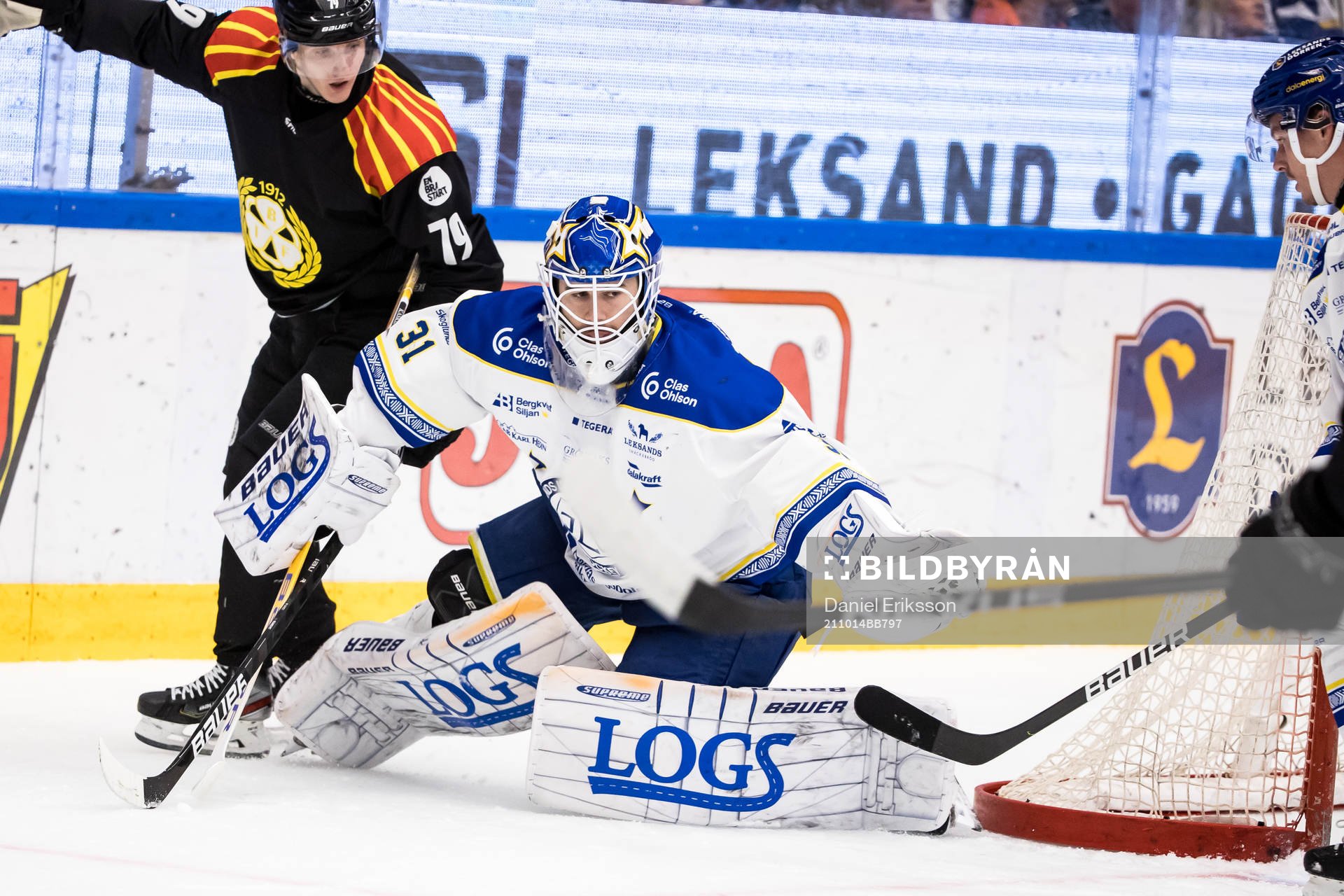 Leksands målvakt Kasimir Kaskisuo och Brynäs Daniel