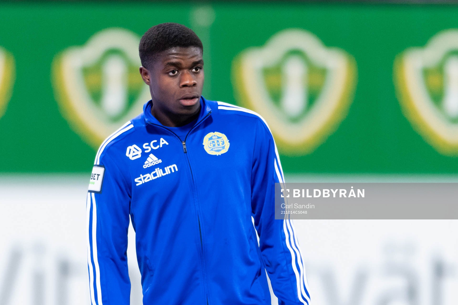 Sundsvalls Gray Hoffman innan fotbollsmatchen i Superettan