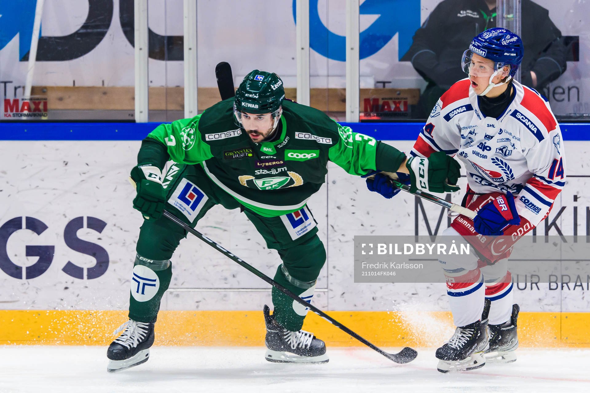 Färjestads Jens Westin och Oskarshamns Mikkel Øby Olsen