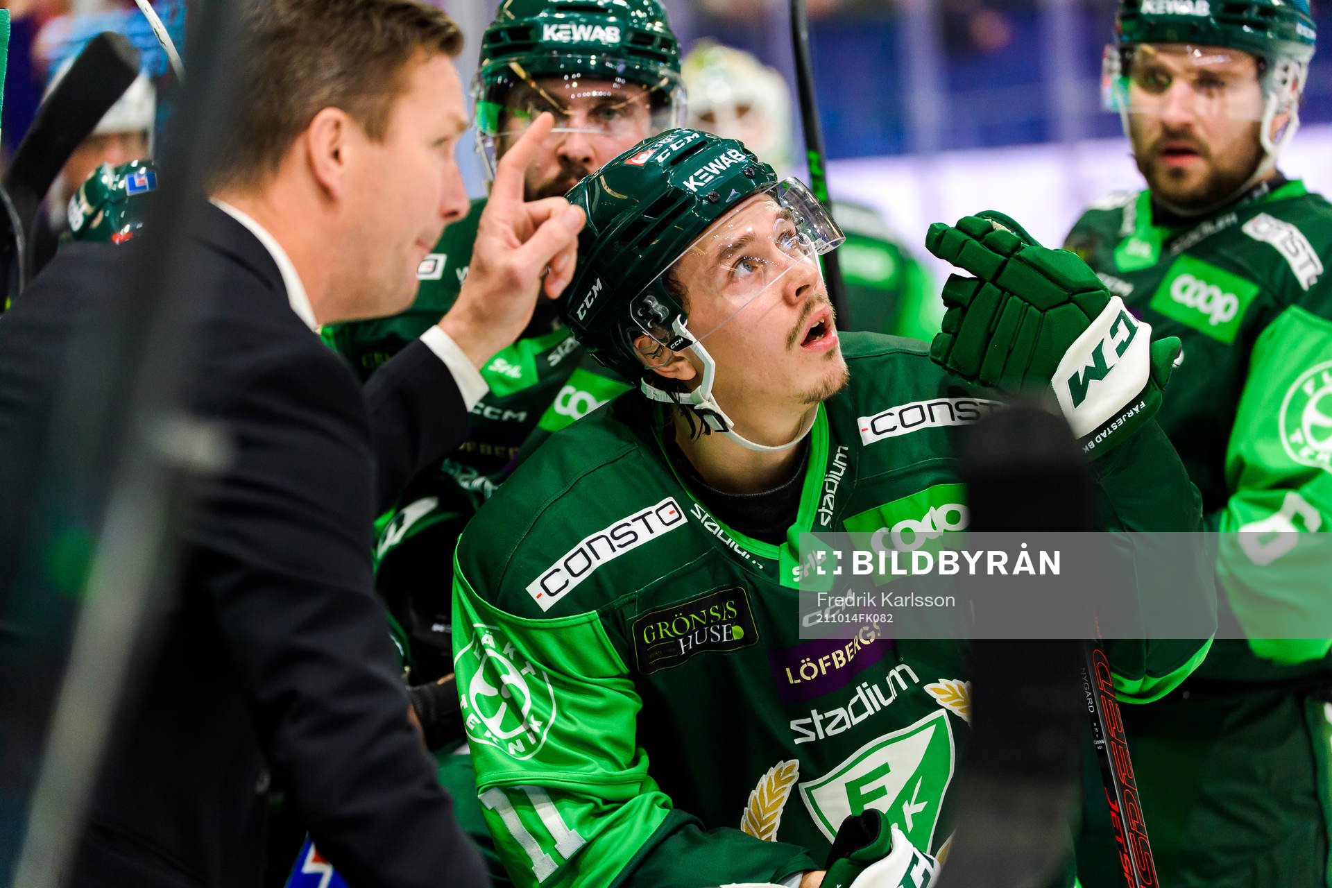Färjestads tränare Johan Pennerborn och Färjestads