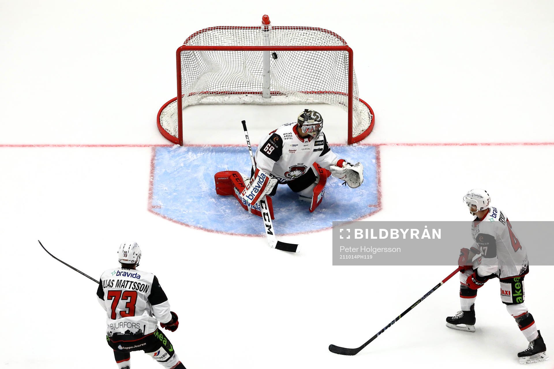 Mål förbi Malmö Redhawks målvakt Oscar Alsenfelt