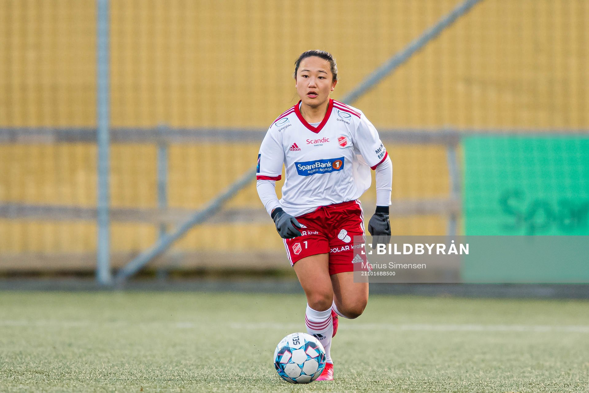 Maria Min Xiu Sørenes of Medkila during the 1. division football match between Medkila and Fløya on October 16, 2021 in Harstad.