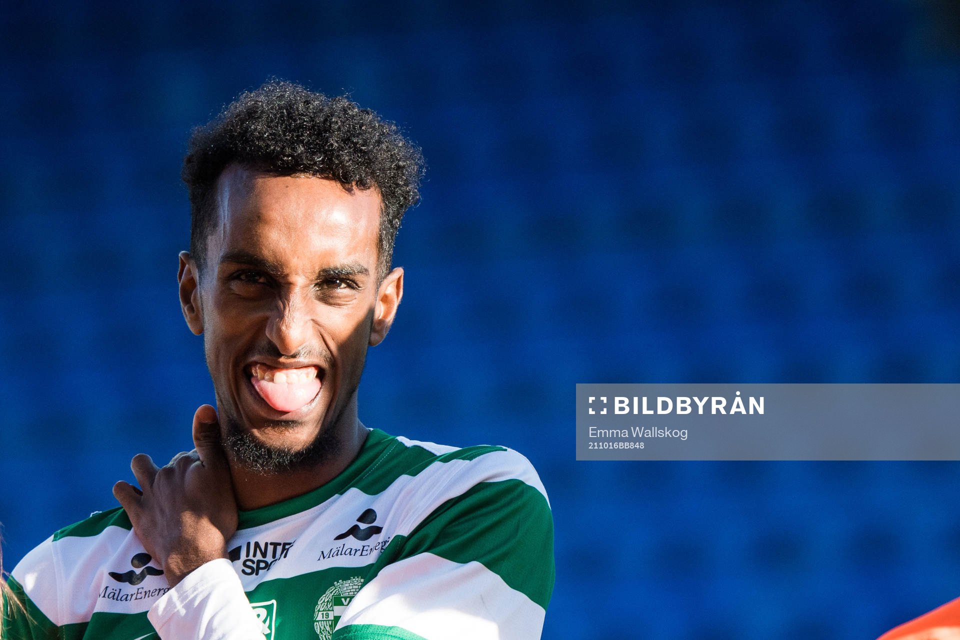 Västerås Taha Abdi Ali innan fotbollsmatchen i Superettan