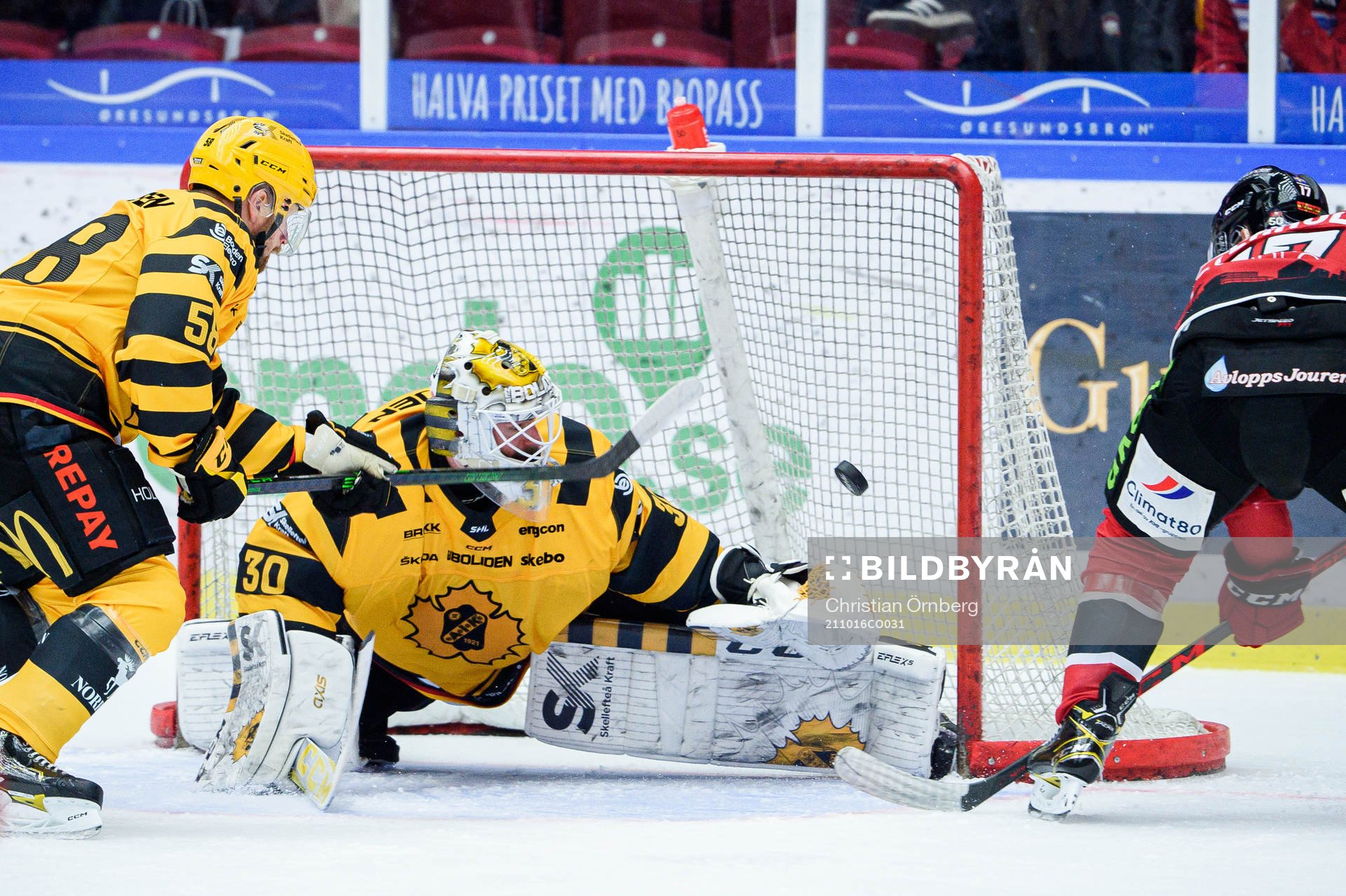 Skellefteås målvakt Gustaf Lindvall