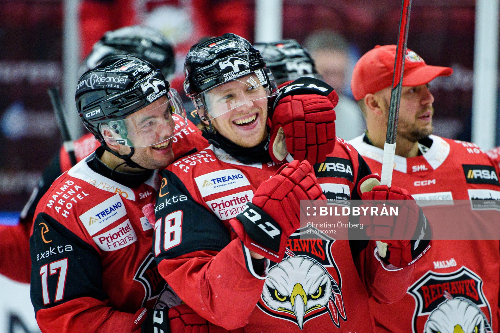 Malmö Redhawks Pathrik Westerholm och Marcus Sylvegård