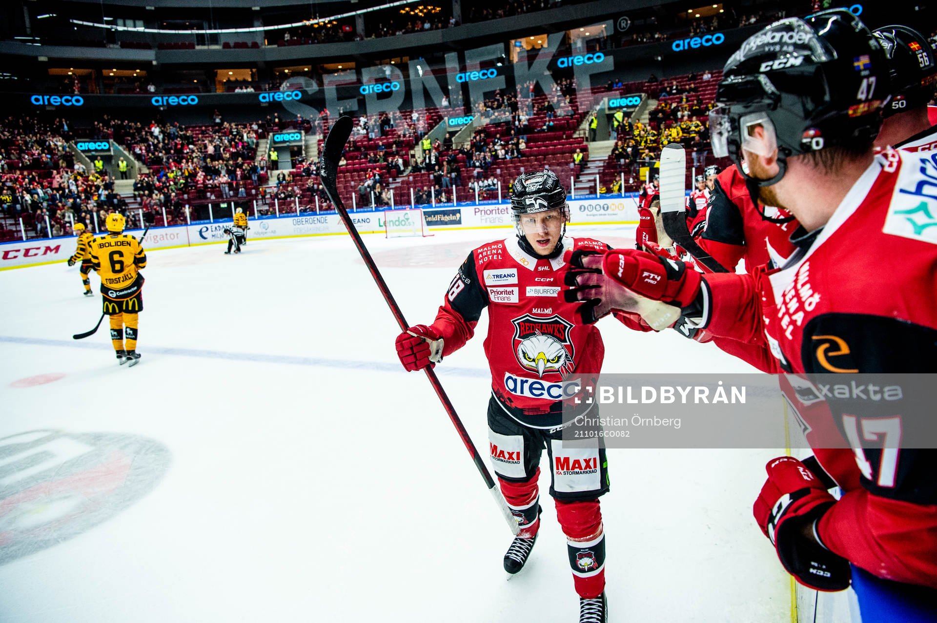 Malmö Redhawks Marcus Sylvegård jublar